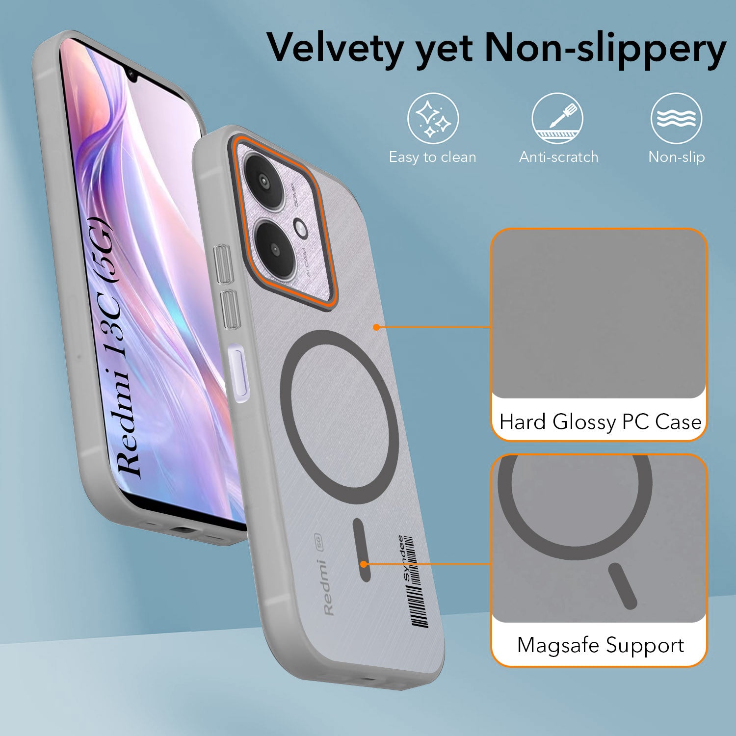 For Xiaomi Redmi 13C 5G Back Cover Case (Soft Touch | Camera Bump Protection | MagSafe Compatible | Matte Finish)