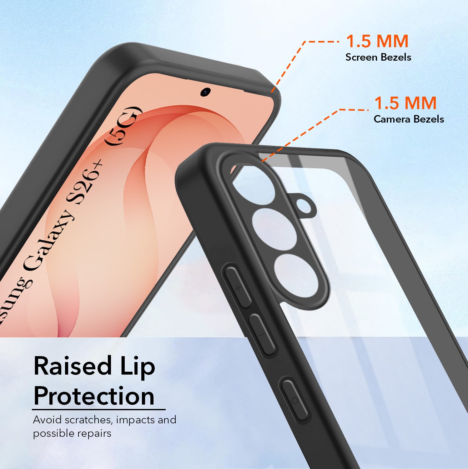 For Samsung Galaxy S26 Plus Combo with Back Cover and 9H Tempered Glass (Lifetime Anti-Yellow | Crystal Clear Shockproof | Oleophobic Coating Screen Glass)