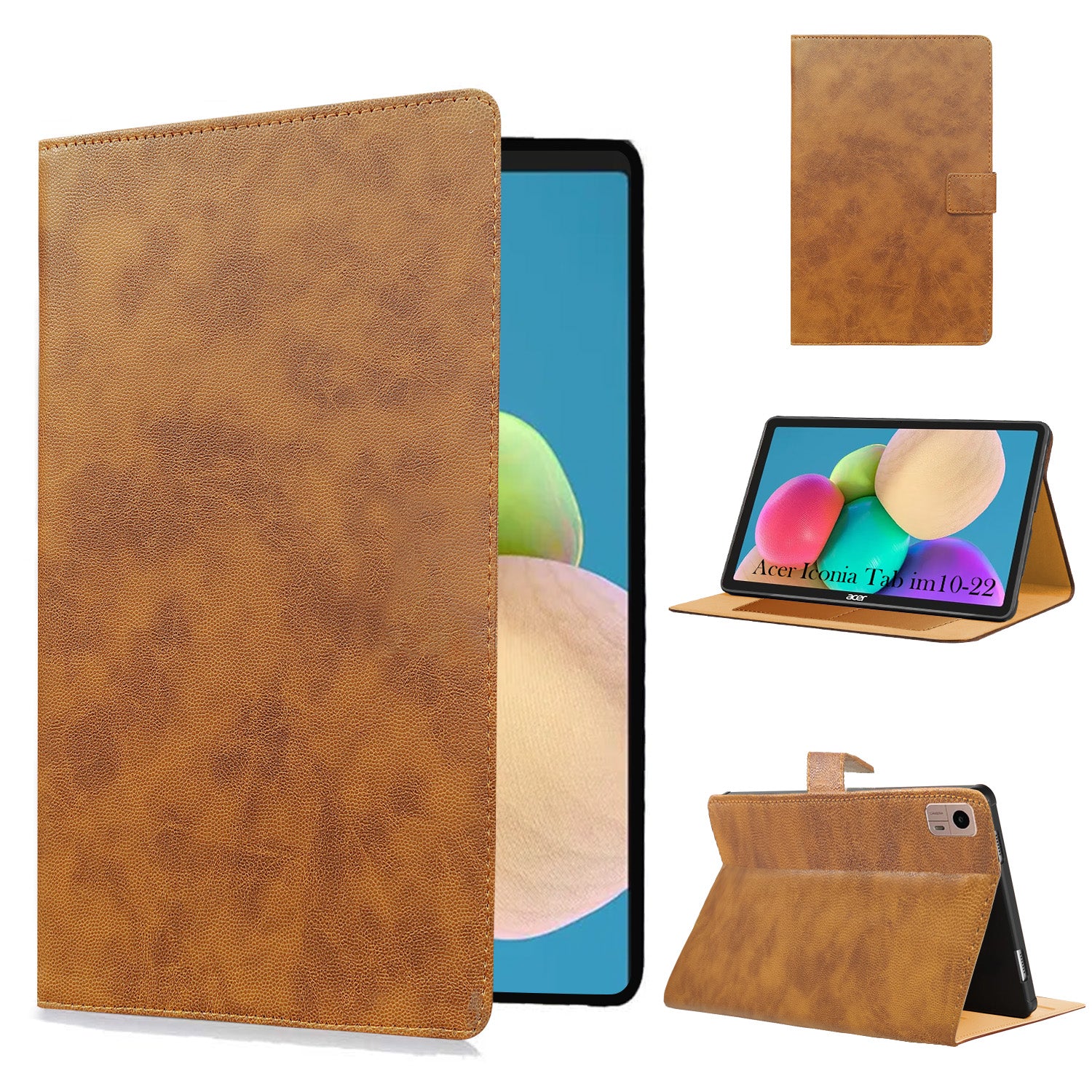 For Acer Iconia Tab iM10-22 10.36 Inch Flip Cover Folio Cover (PU Leather | Multi-Angle Smart Stand | Card Storage Slots | Silicone Back Pouch)