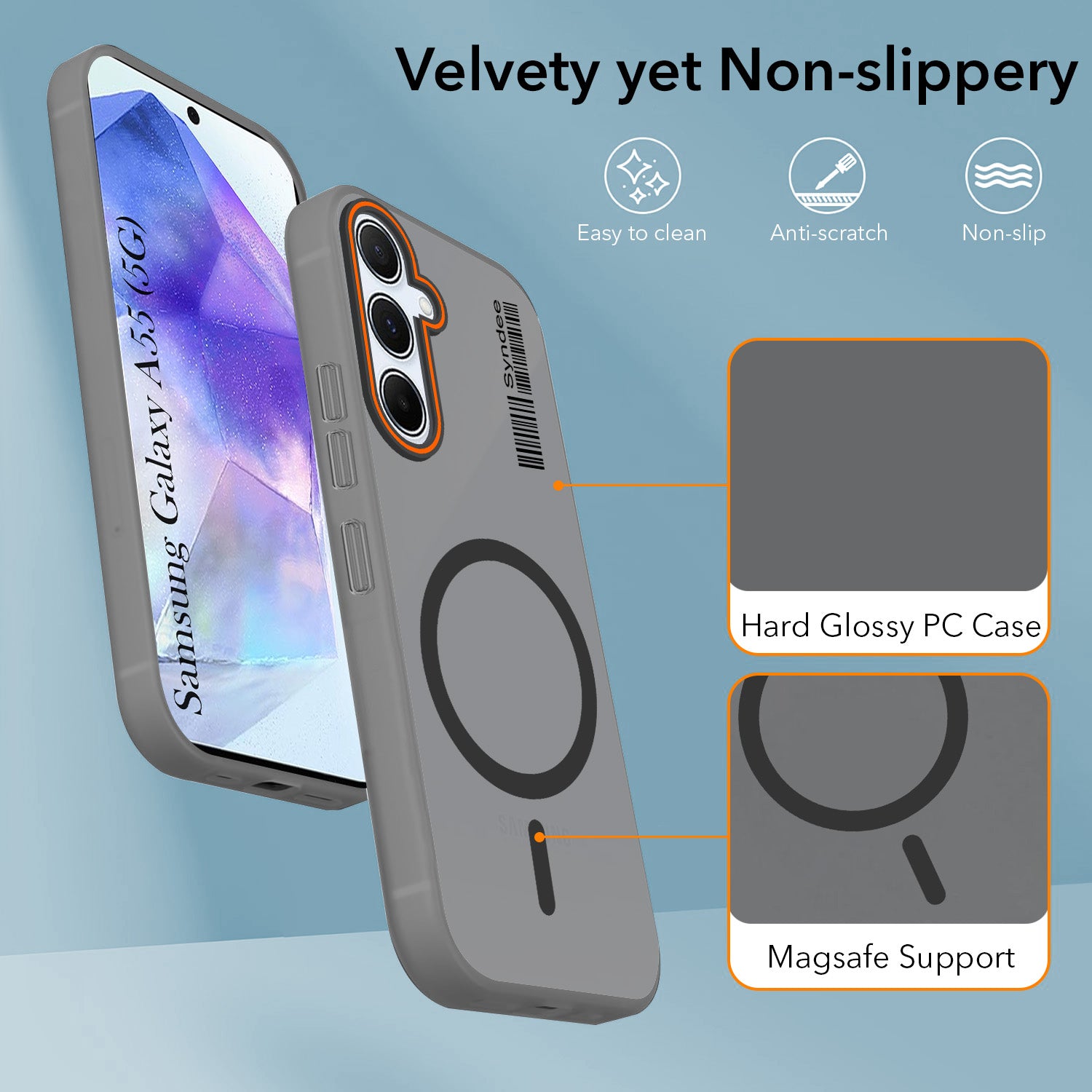 For Samsung Galaxy A55 5G Back Cover Case (Soft Touch | Camera Bump Protection | MagSafe Compatible | Matte Finish)