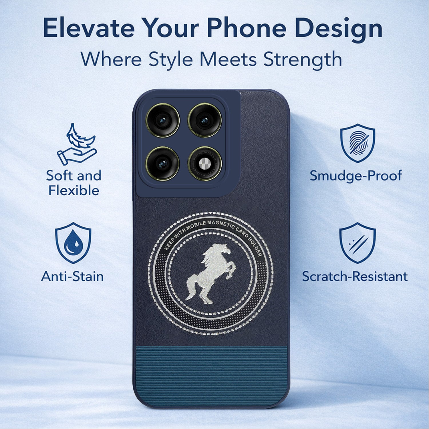 For Motorola Moto Edge 70 Pro Back Cover Case PU Leather Finish (Professional Minimalist Texture | MagSafe Compatile | Camera Protection | Sleek Sober Formal)