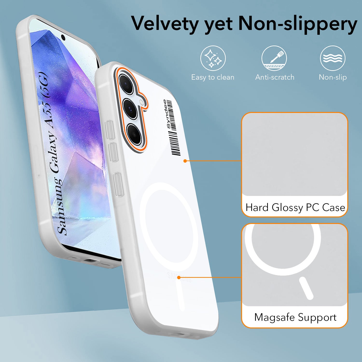 For Samsung Galaxy A55 5G Back Cover Case (Soft Touch | Camera Bump Protection | MagSafe Compatible | Matte Finish)
