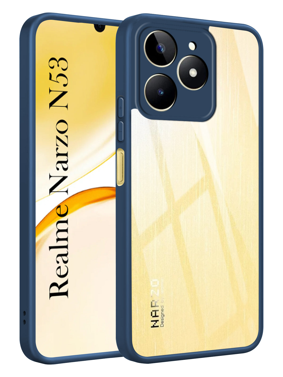 For Realme Narzo N53 Back Cover Case Ultra-Hybrid (Lifetime Anti Yellow | Anti Scratch | Crystal Clear Shockproof)