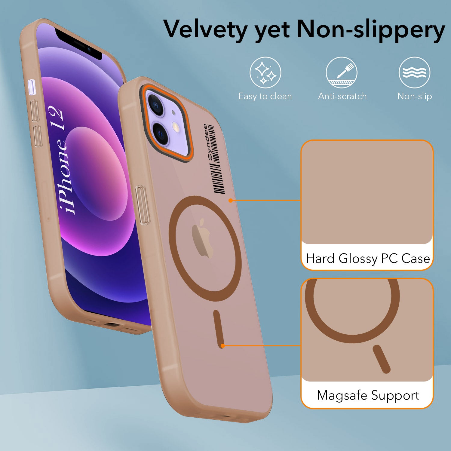 For Apple iPhone 12 Back Cover Case (Soft Touch | Camera Bump Protection | MagSafe Compatible | Matte Finish)