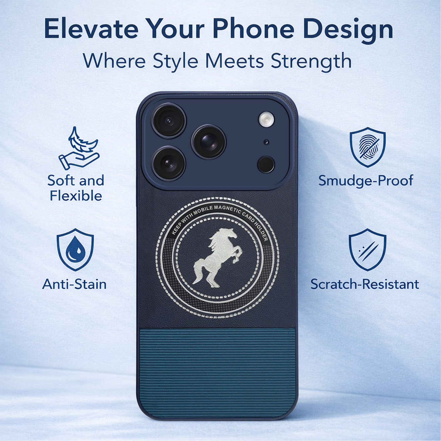 For Apple iPhone 17 Pro Max Back Cover Case PU Leather Finish (Professional Minimalist Texture | MagSafe Compatile | Camera Protection | Sleek Sober Formal)