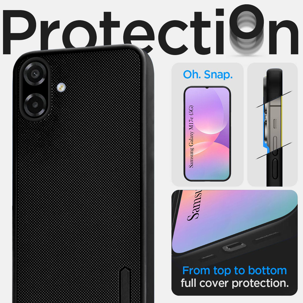 For Samsung Galaxy M17e Back Cover Case Rubberised (Textured Grip Design | Micro-Fiber Cloth Inside | Slim and Light Weight | Soft Touch and Feel)