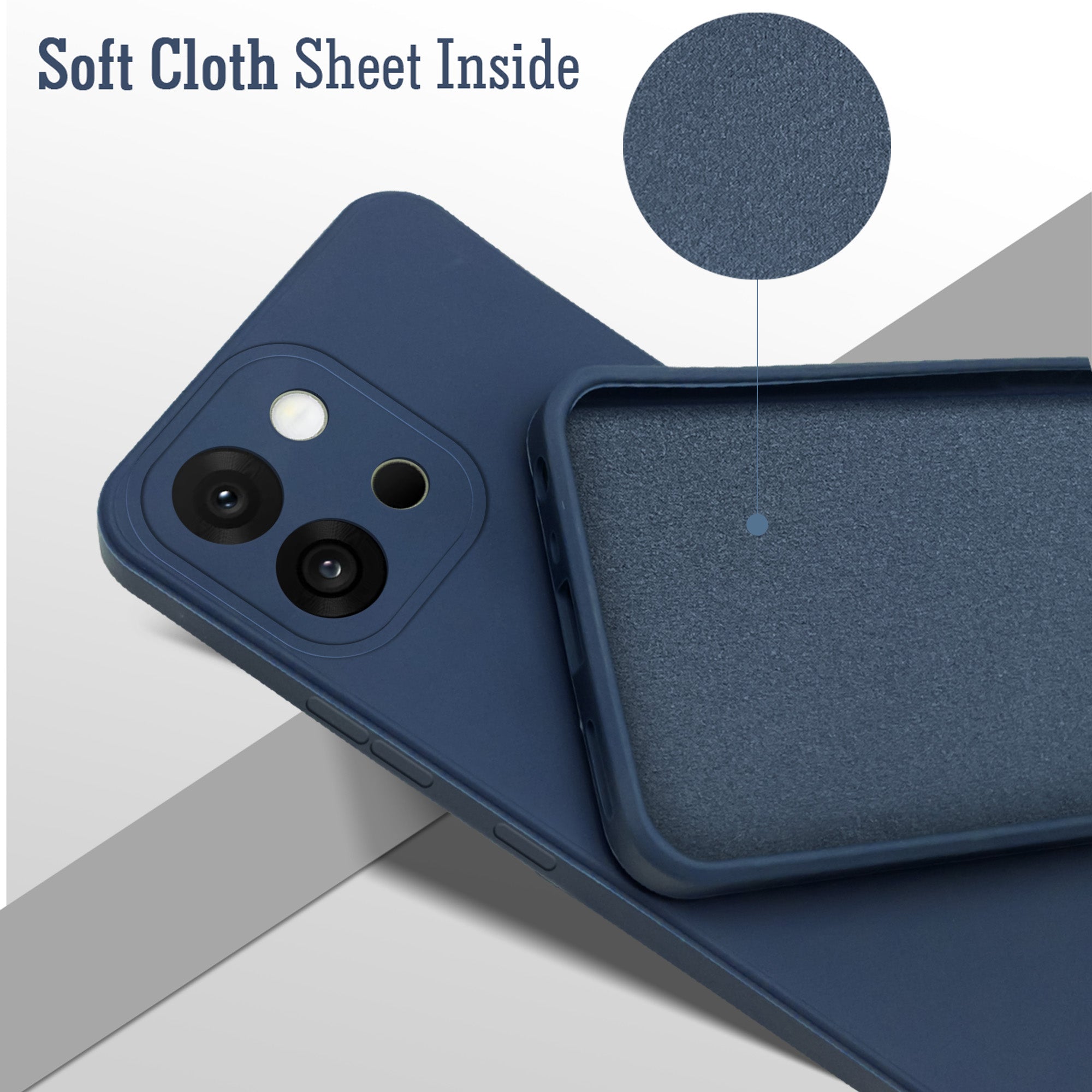 For OnePlus 13S Back Cover Case (Matte Finish Silicone with Inside Fiber cloth)