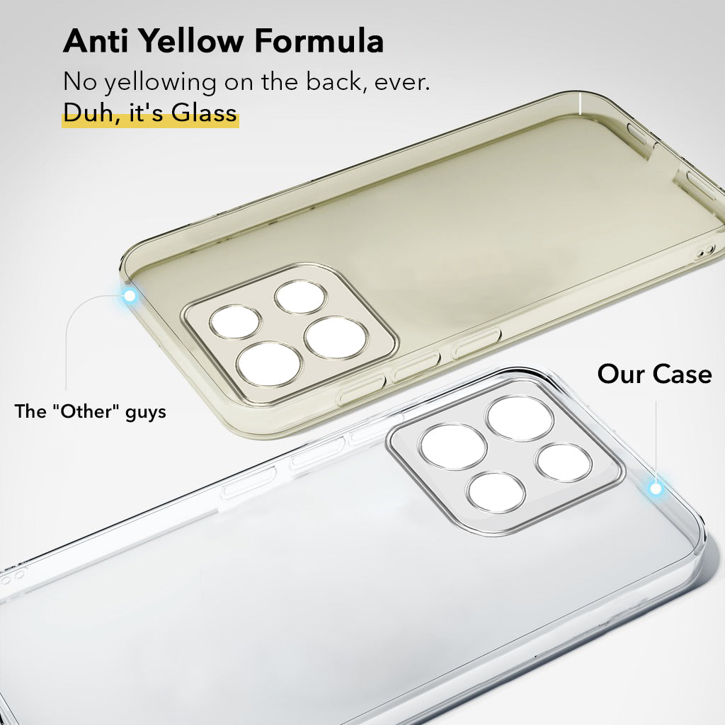 For Motorola Moto G86 Power Back Cover Case Lifetime Anti-Yellow Clear (Sleek Hard Crystal | Shockproof and Camera Protection)