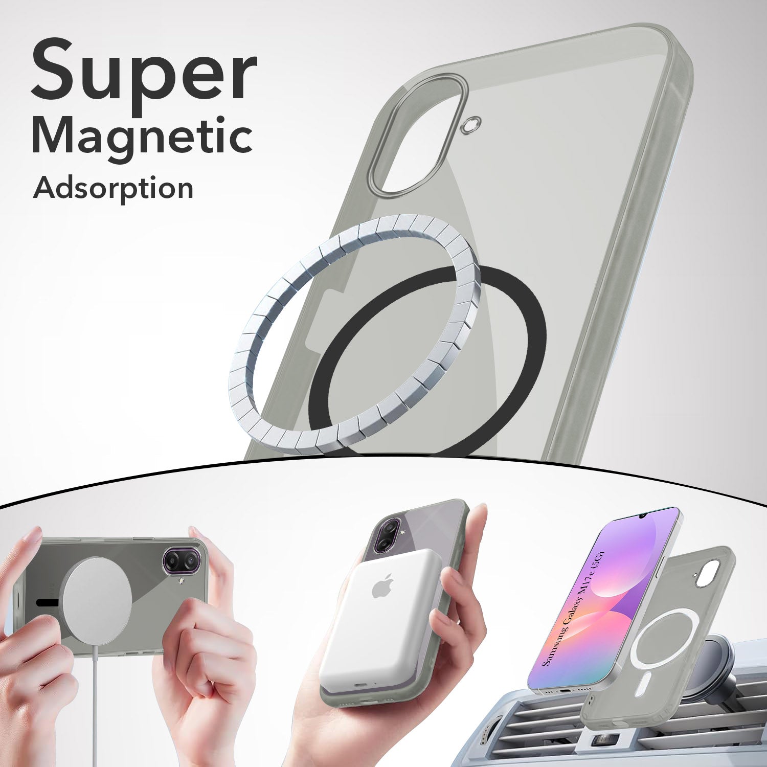 For Samsung Galaxy M17e Back Cover Case Lifetime Anti-Yellow MagSafe Compatible Clear (Sleek Hard Crystal | Shockproof and Camera Protection)