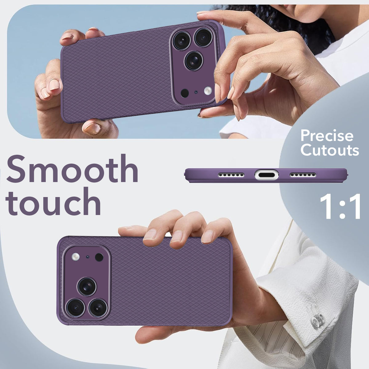 For iPhone 17 Pro | iPhone 18 Pro Back Cover Case(Camera Protection | Side Grip Texture | Soft and Flexible)