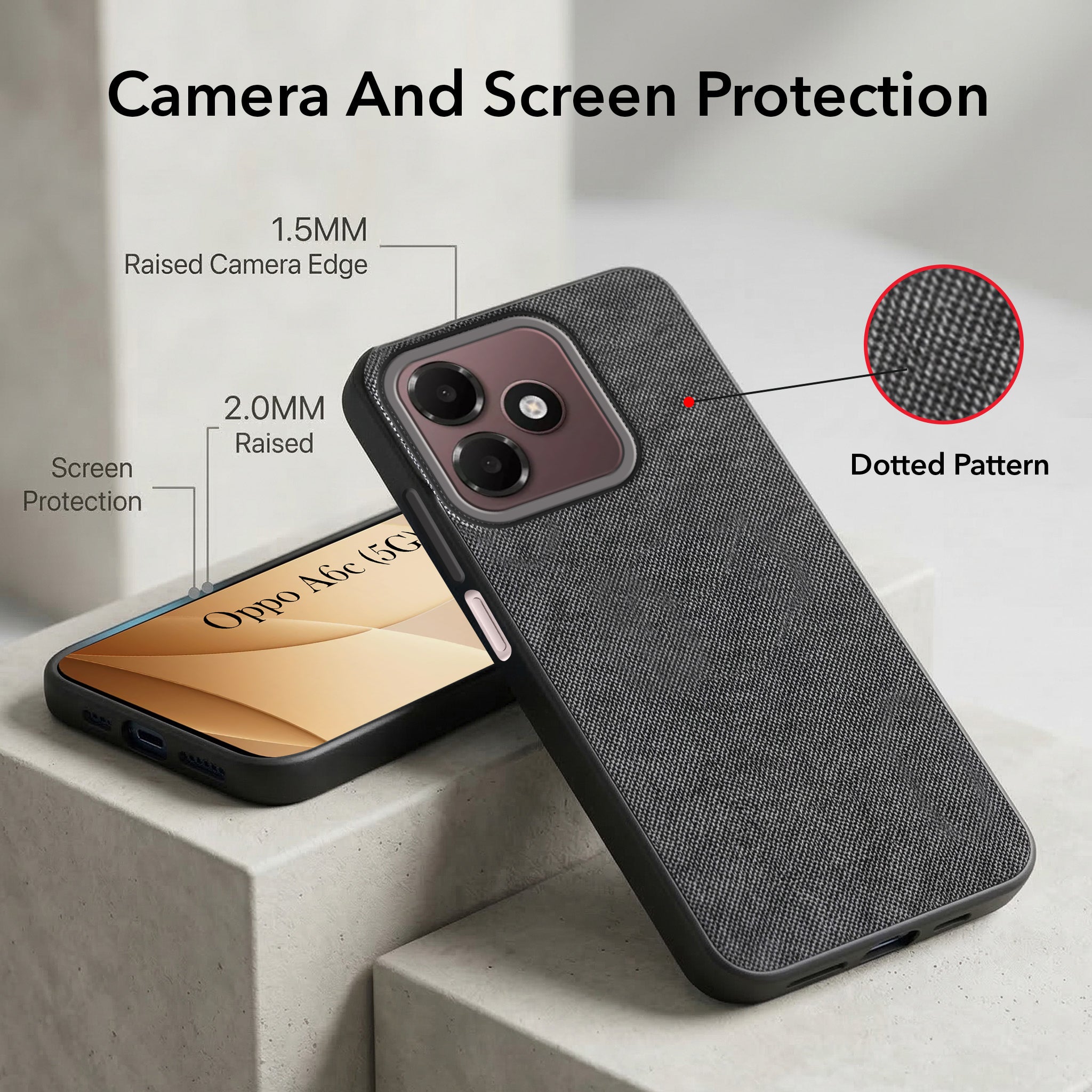 For Realme P4 Lite 5G | Narzo 100 Lite 5G Combo (Textured Grip Design | Micro-Fiber Cloth Inside | Oleophobic Coating Screen Glass)