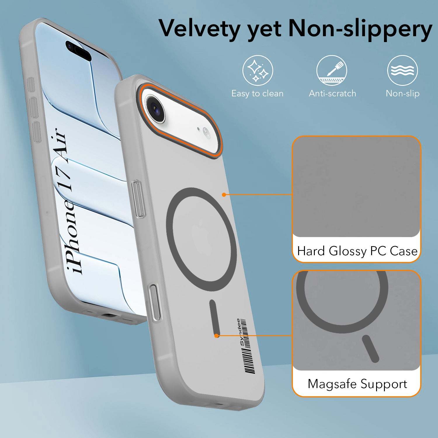 For Apple iPhone 17 Air Back Cover Case (Soft Touch | Camera Bump Protection | MagSafe Compatible | Matte Finish)