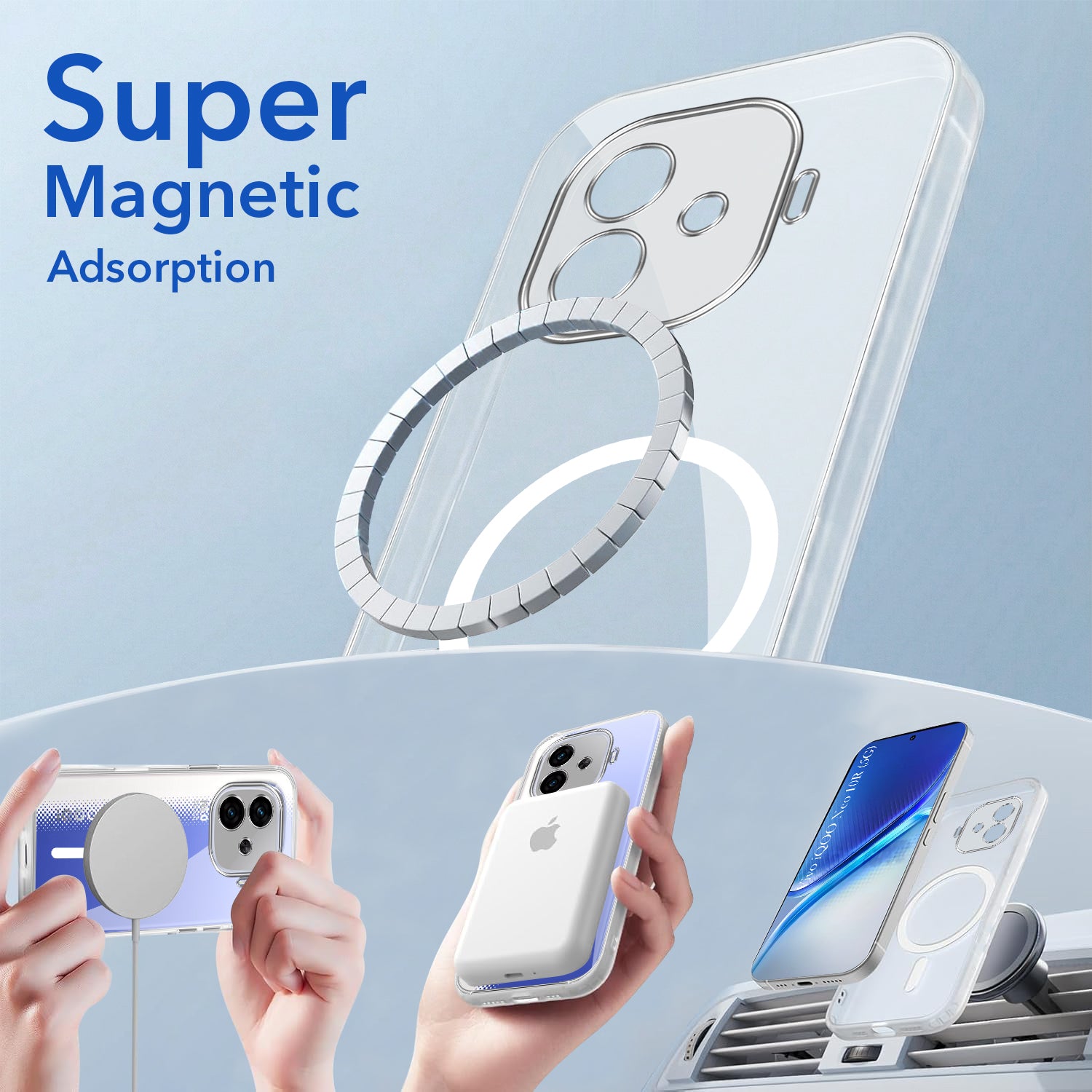 For Vivo iQOO Neo 10R Back Cover Case Lifetime Anti-Yellow MagSafe Compatible Clear (Sleek Hard Crystal | Shockproof and Camera Protection)