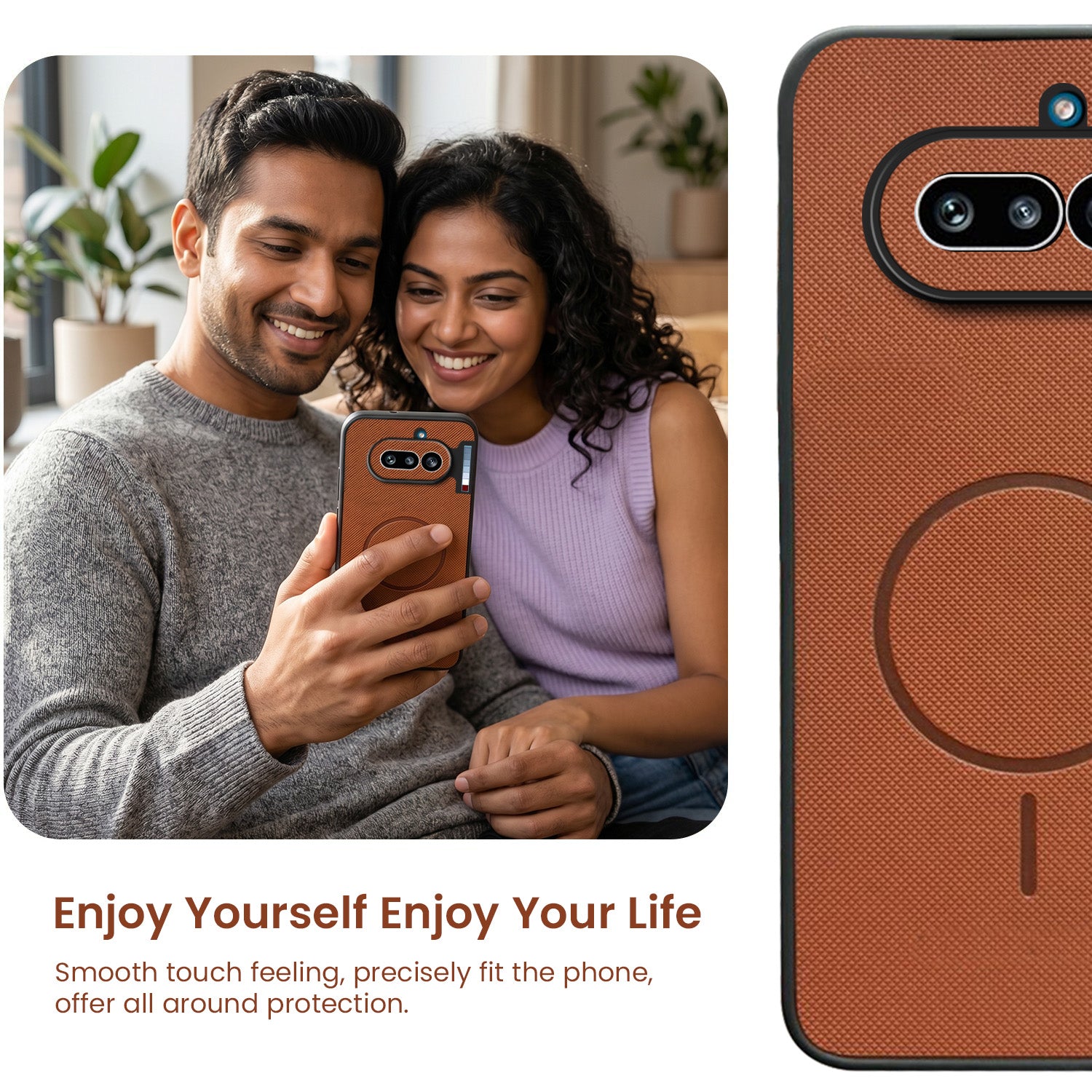For Nothing Phone 4A 5G Back Cover Case PU Leather (Texture Grip Design | Professional Minimalist | Camera Protection | Soft and Flexible)