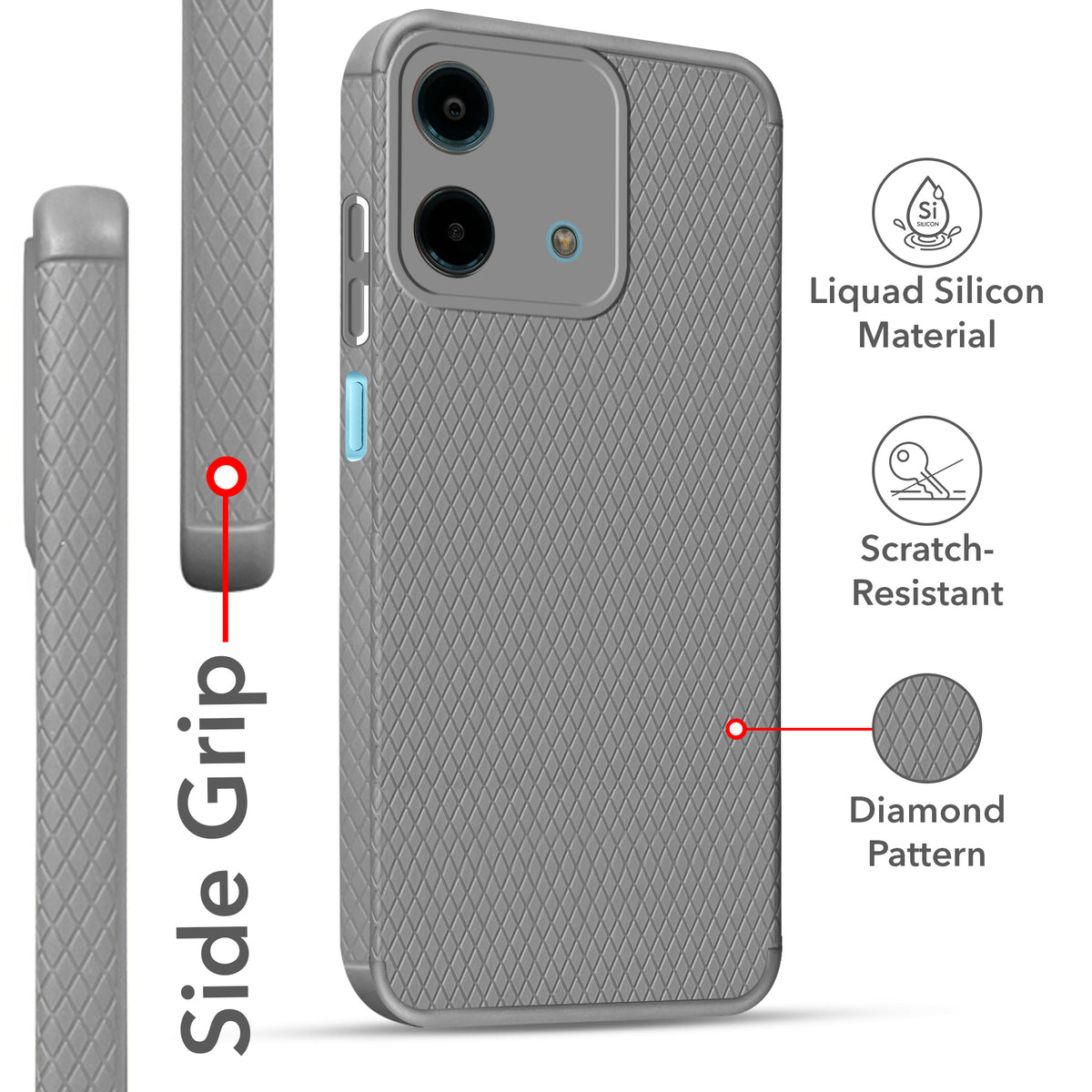 For Ai+ Nova 5G Back Cover Case Liquid Silicone (Camera Protection | Side Grip Texture | Soft and Flexible)