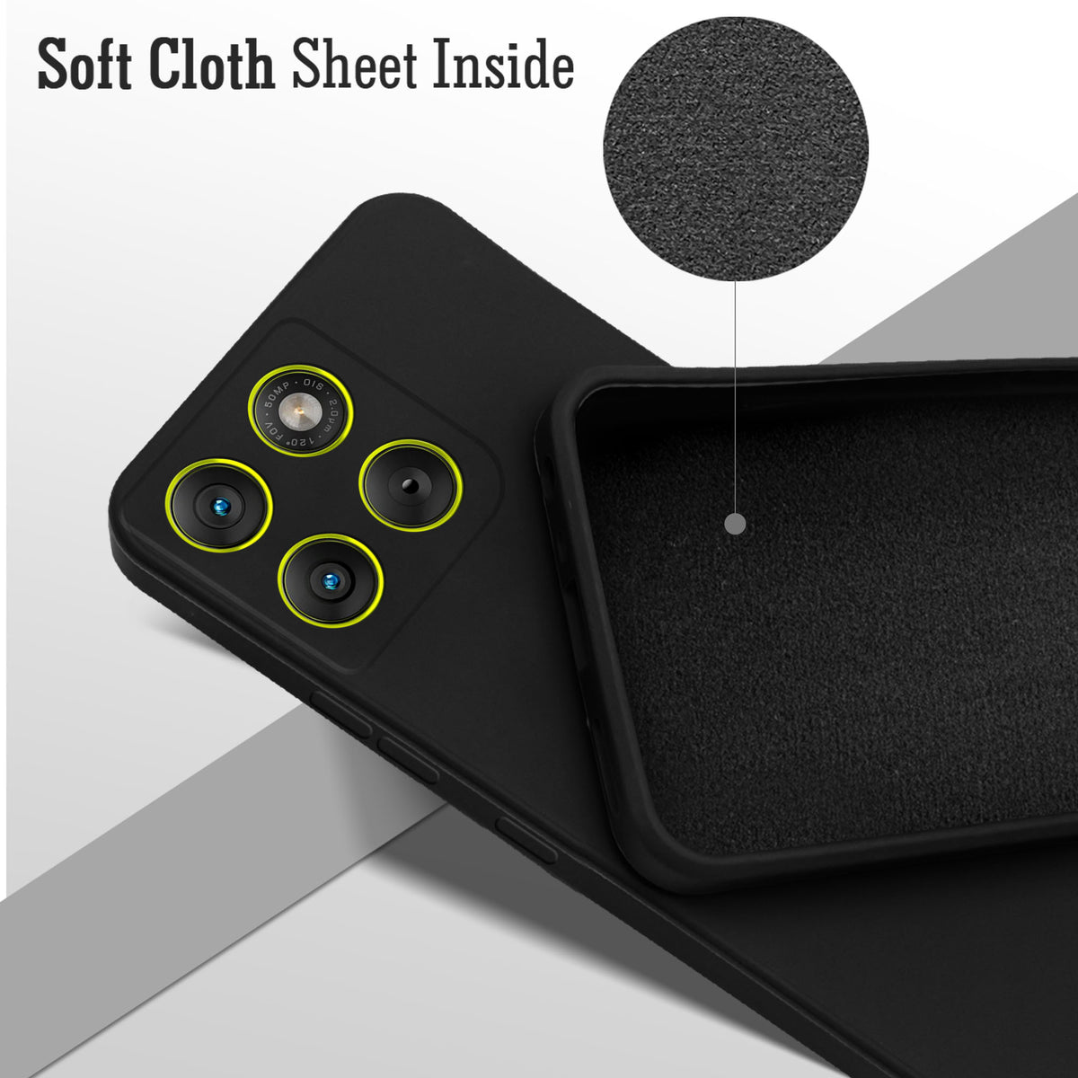 For Motorola Moto Edge 70 Back Cover Case (Matte Finish Silicone with Inside Fiber cloth)