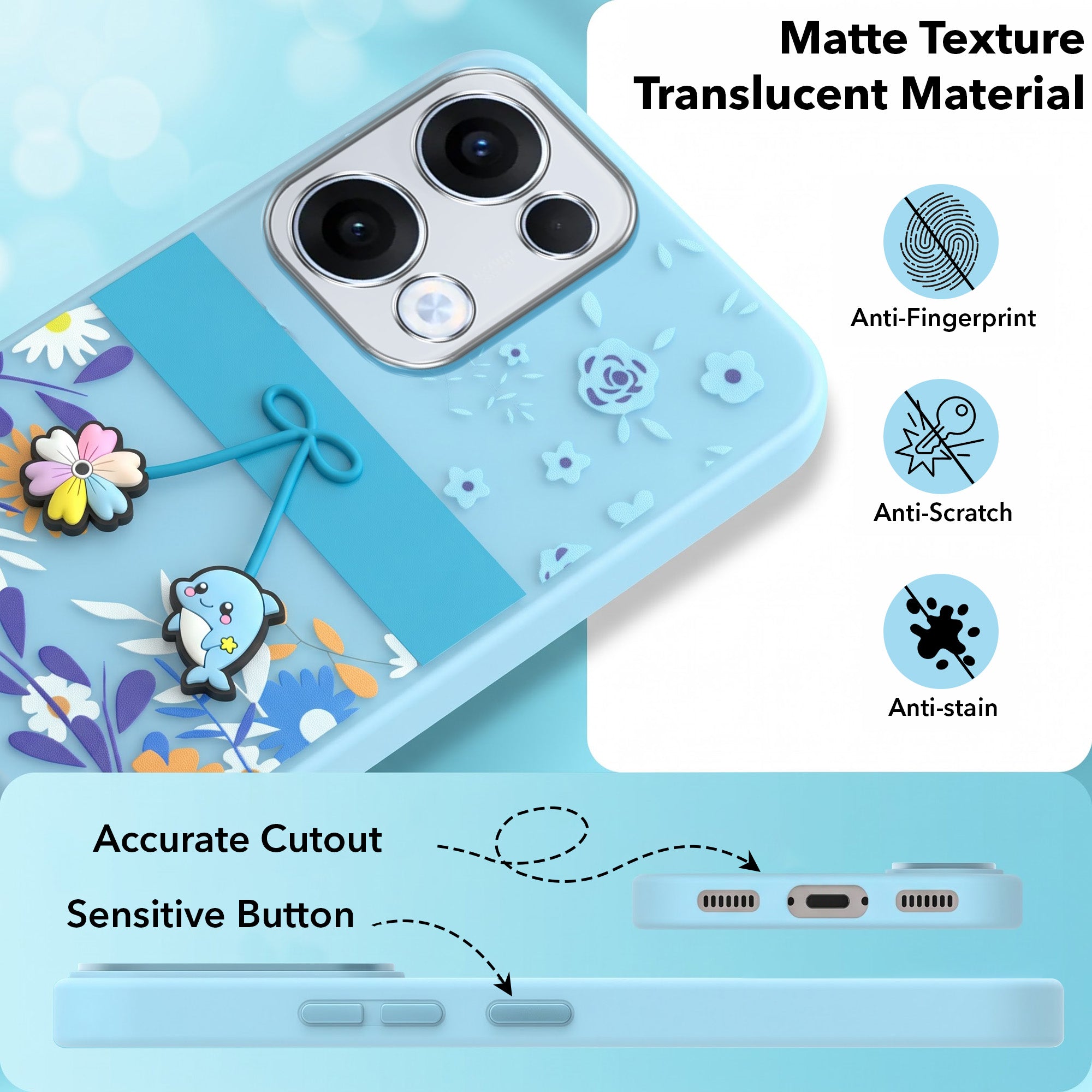 For Oppo Reno13 | Oppo Reno 13 Back Cover Case (3D Cute Cartoons | Hard Back Side Soft | Matte Premium Finish | HD Printing) (Copy) (Copy)