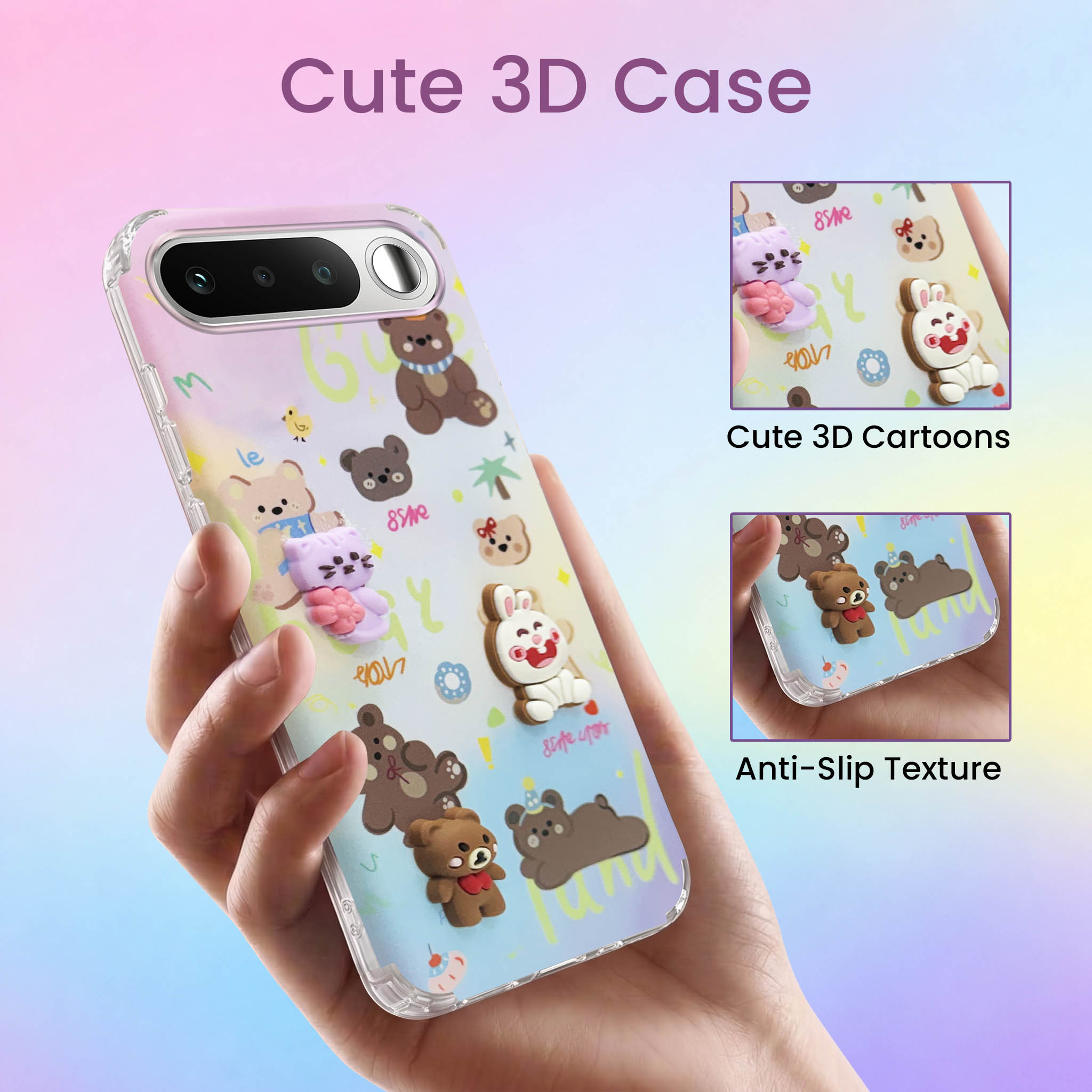 For Realme 16 Back Cover Case (3D Cute Cartoons | Hard Back Side Soft | Matte Premium Finish | HD Printing)