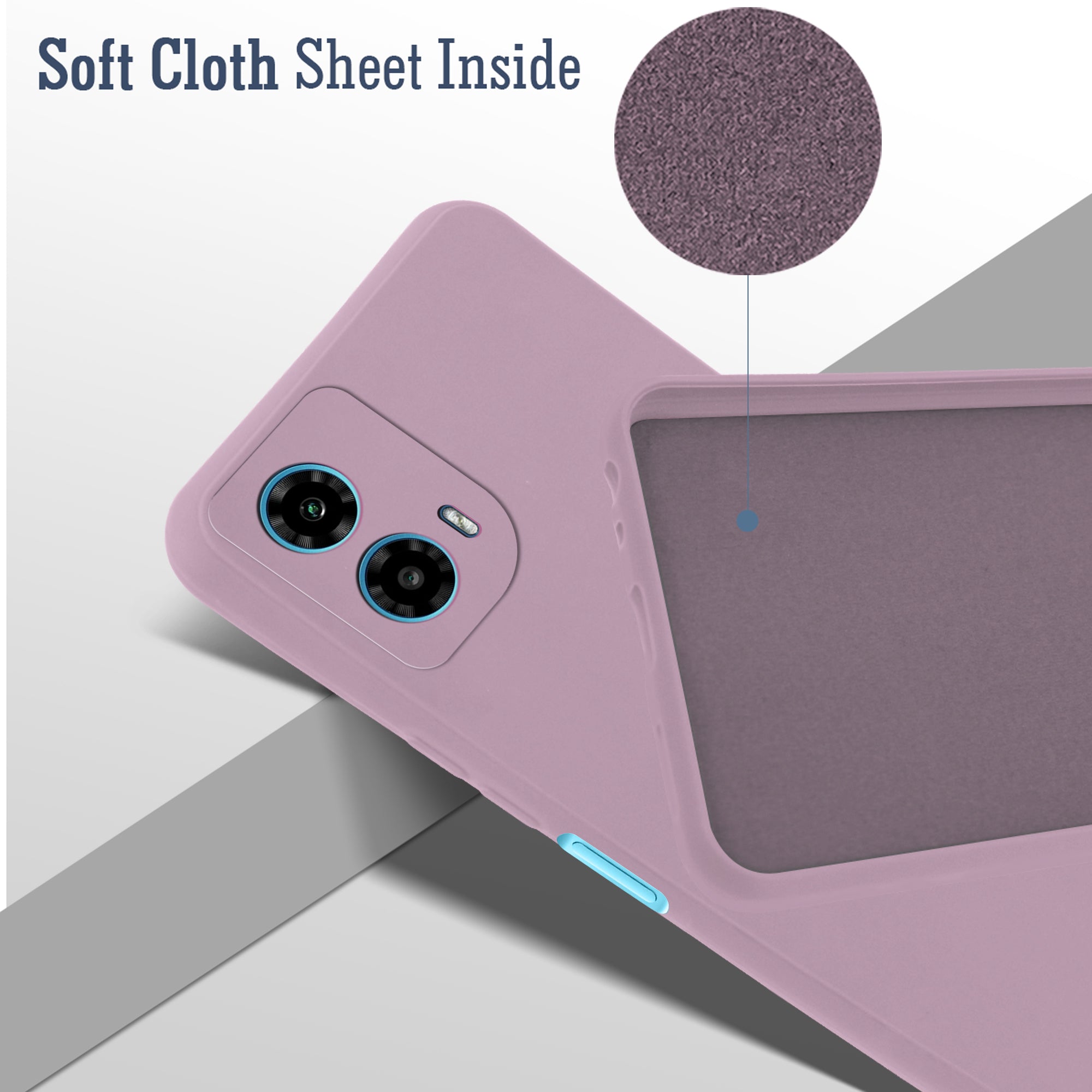 For Motorola Moto G34 5G Back Cover Case (Matte Finish Silicone with Inside Fiber cloth)
