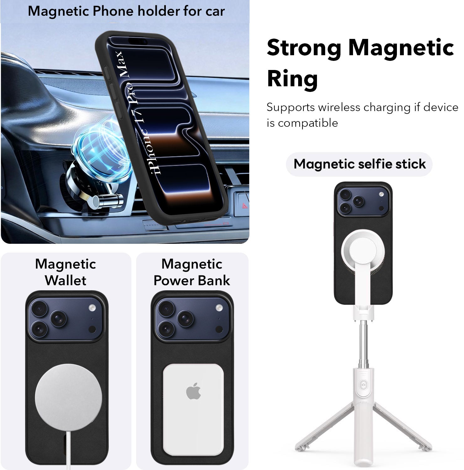 For Apple iPhone 17 Pro Max Back Cover Case Leather Finish (MagSafe Compatible Wireless Charging | Soft Touch | Camera Bump Protection)