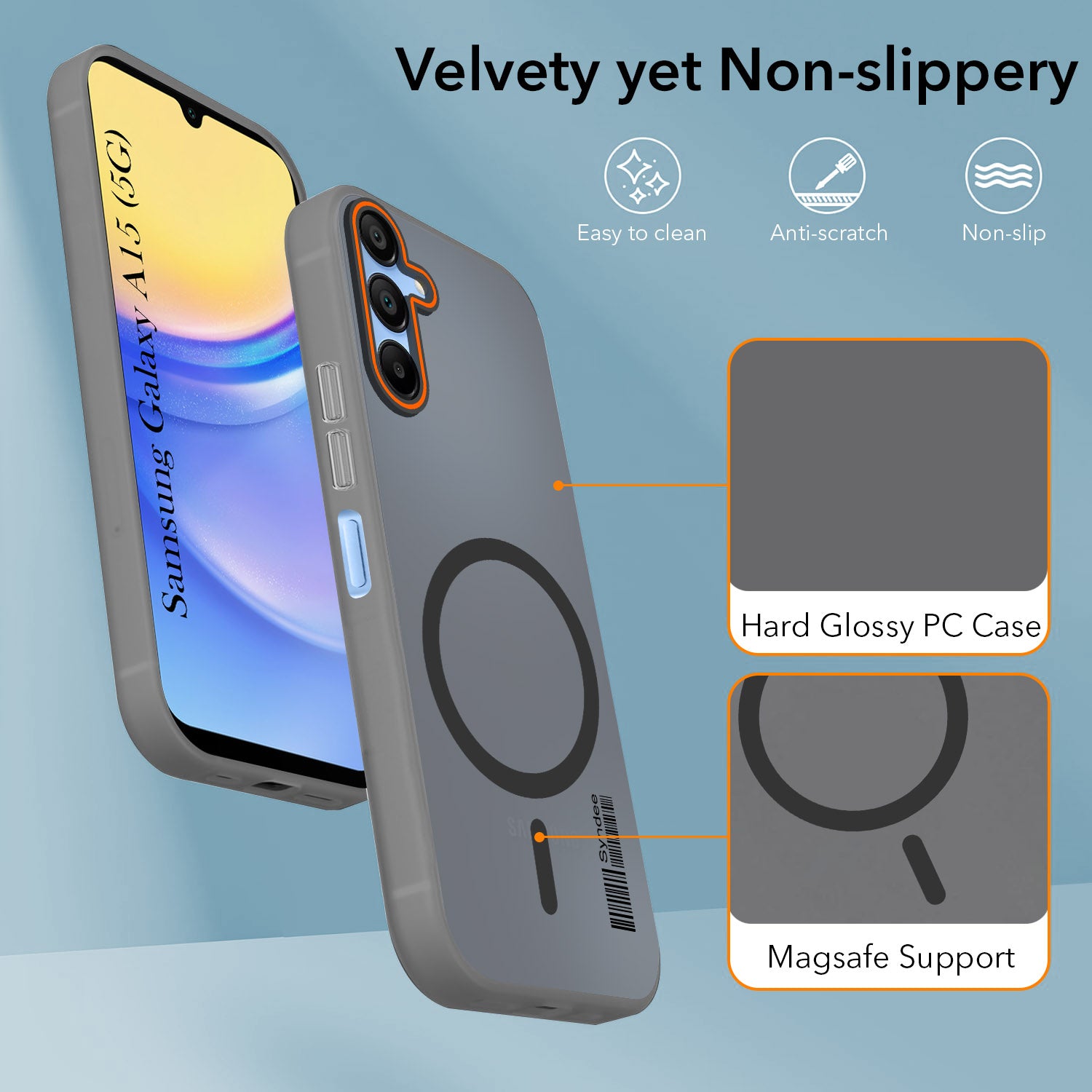 For Samsung Galaxy A15 5G Back Cover Case (Soft Touch | Camera Bump Protection | MagSafe Compatible | Matte Finish)