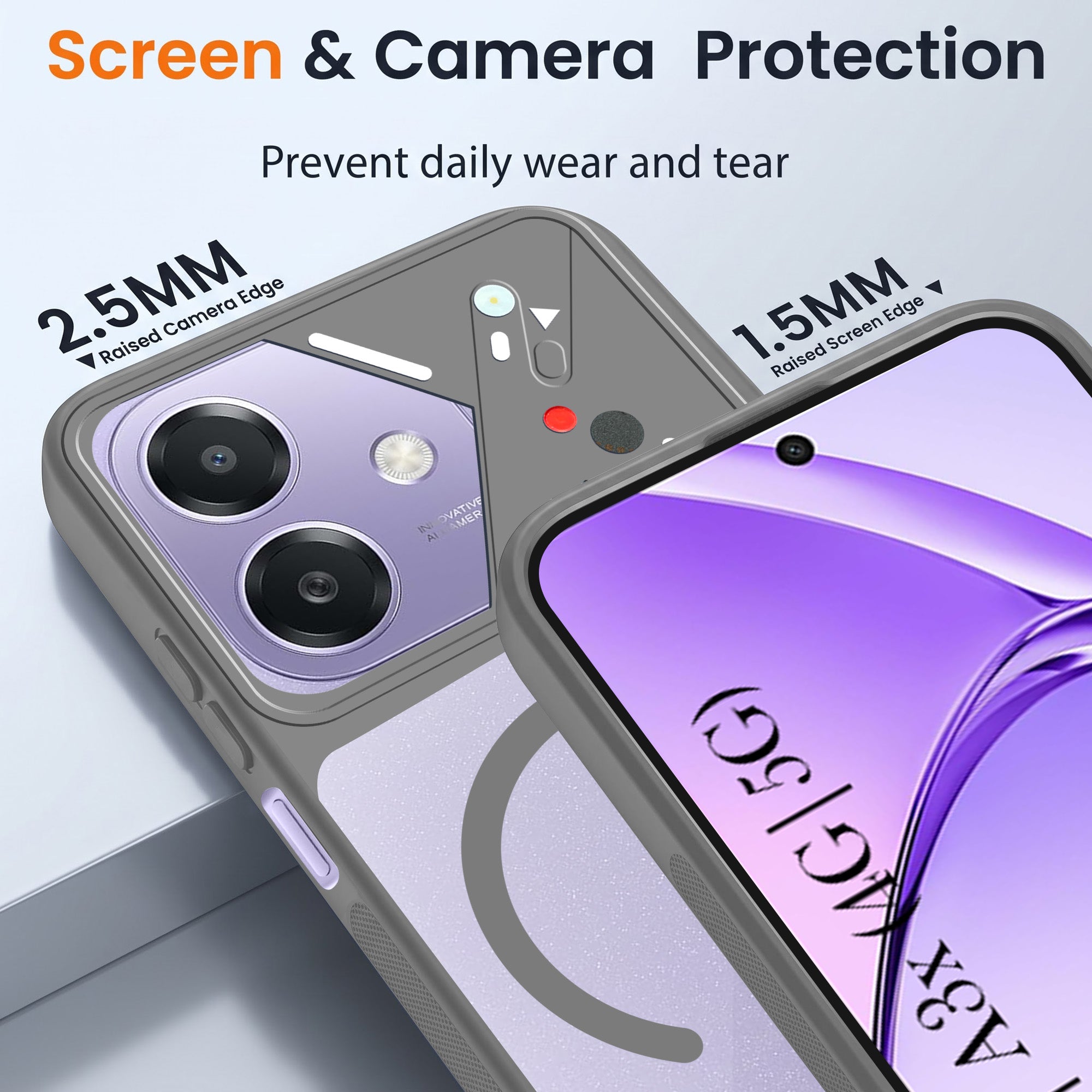 For Oppo A3X (4G/5G) | Oppo A3 5G Back Cover Case Lifetime Anti-Yellow Clear (Camera Protection | Side Grip | Wireless MagSafe Compatible)
