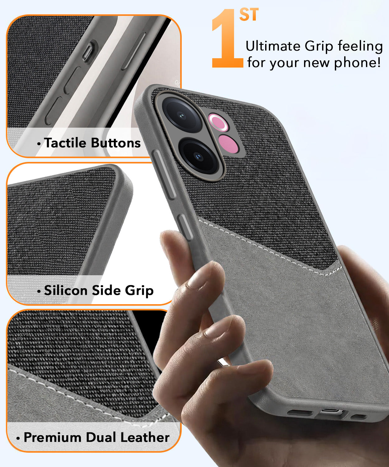 For Vivo V60e Back Cover Case (Dual PU Leather Stitch | Professional Minimalist | Soft and Flexible)