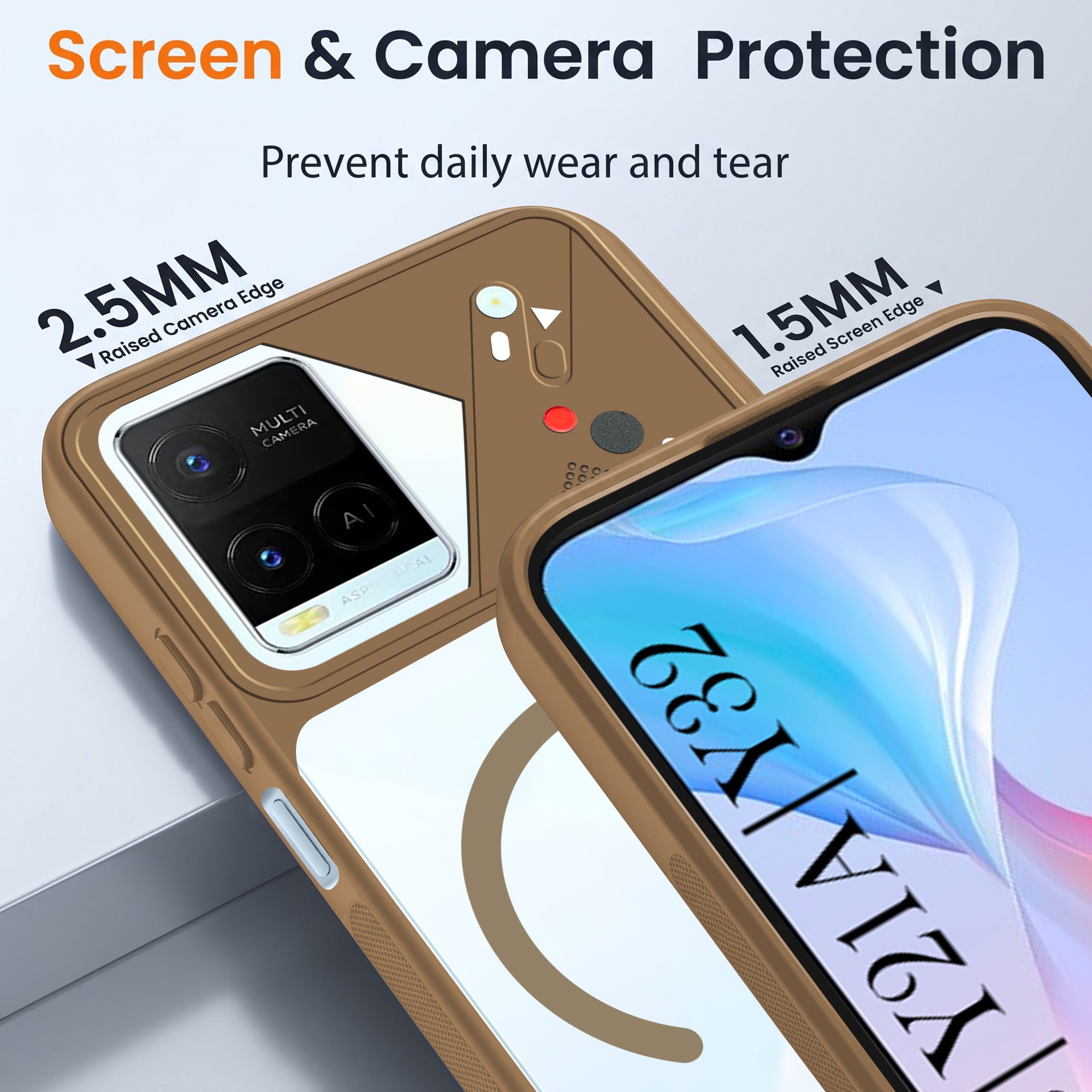 For Vivo Y21e | Vivo Y21A | Vivo Y32 Back Cover Case Lifetime Anti-Yellow Clear (Camera Protection | Side Grip | Wireless MagSafe Compatible)