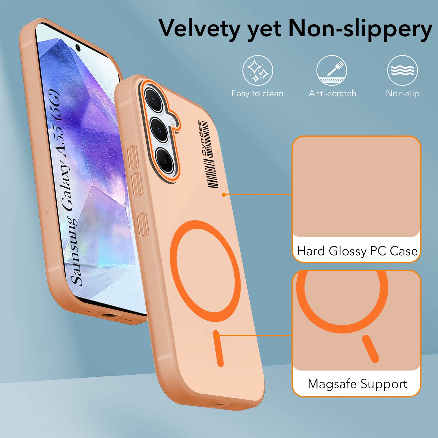 For Samsung Galaxy A55 5G Back Cover Case (Soft Touch | Camera Bump Protection | MagSafe Compatible | Matte Finish)