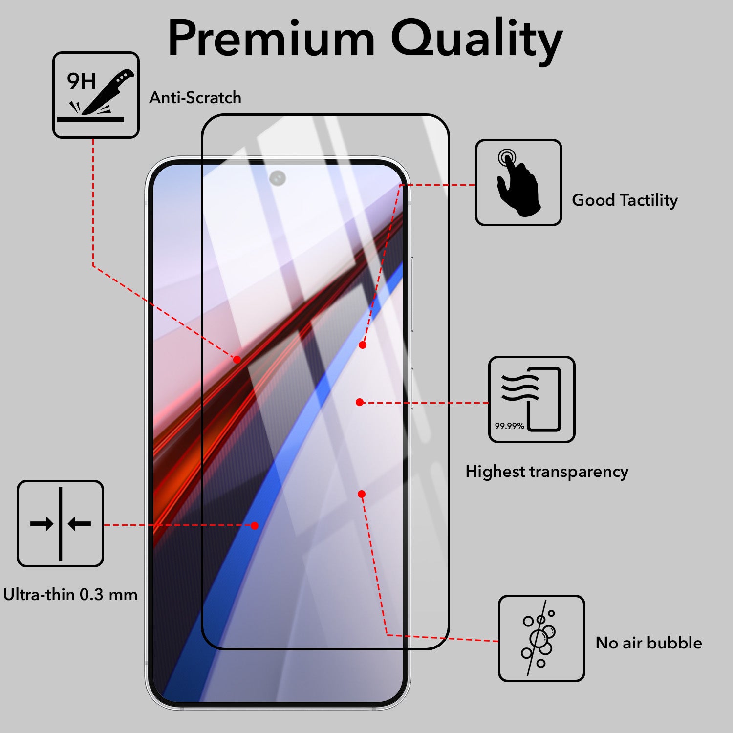 Tempered Glass For Vivo iQOO 12 Military-Grade Gorilla Screen Protector With Installation Kit | Shatterproof, Full Coverage, HD Clear, Scratch Resistant (Pack of 1)