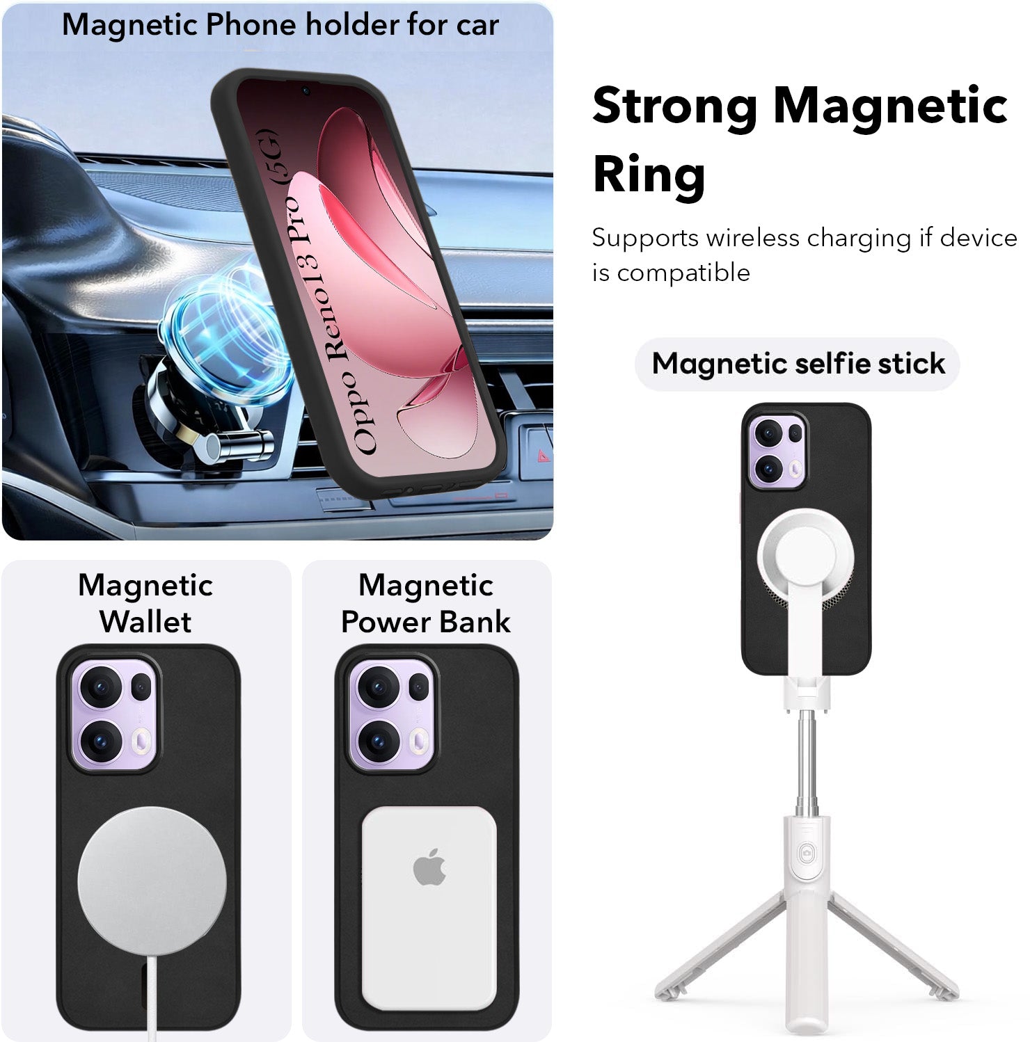 For Oppo Reno13 Pro | Oppo Reno 13 Pro Back Cover Case Leather Finish (MagSafe Compatible Wireless Charging | Soft Touch | Camera Bump Protection)