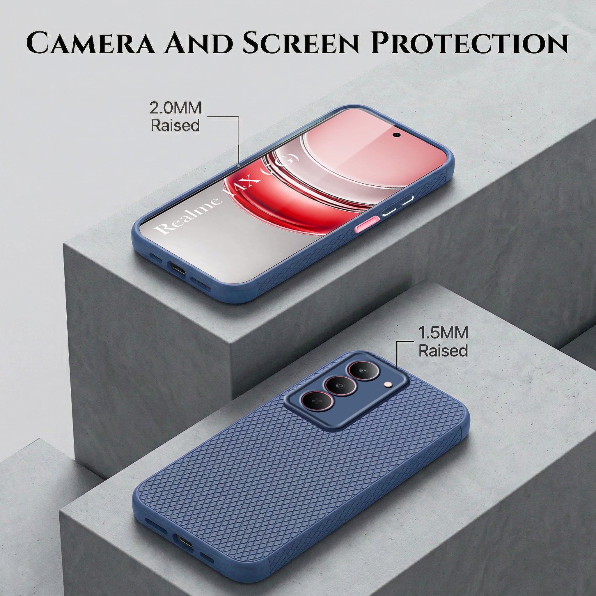 For Realme 14X Combo with Back Cover and 9H Tempered Glass (Liquid Silicone | Camera Protection | Oleophobic Coating Screen Glass)