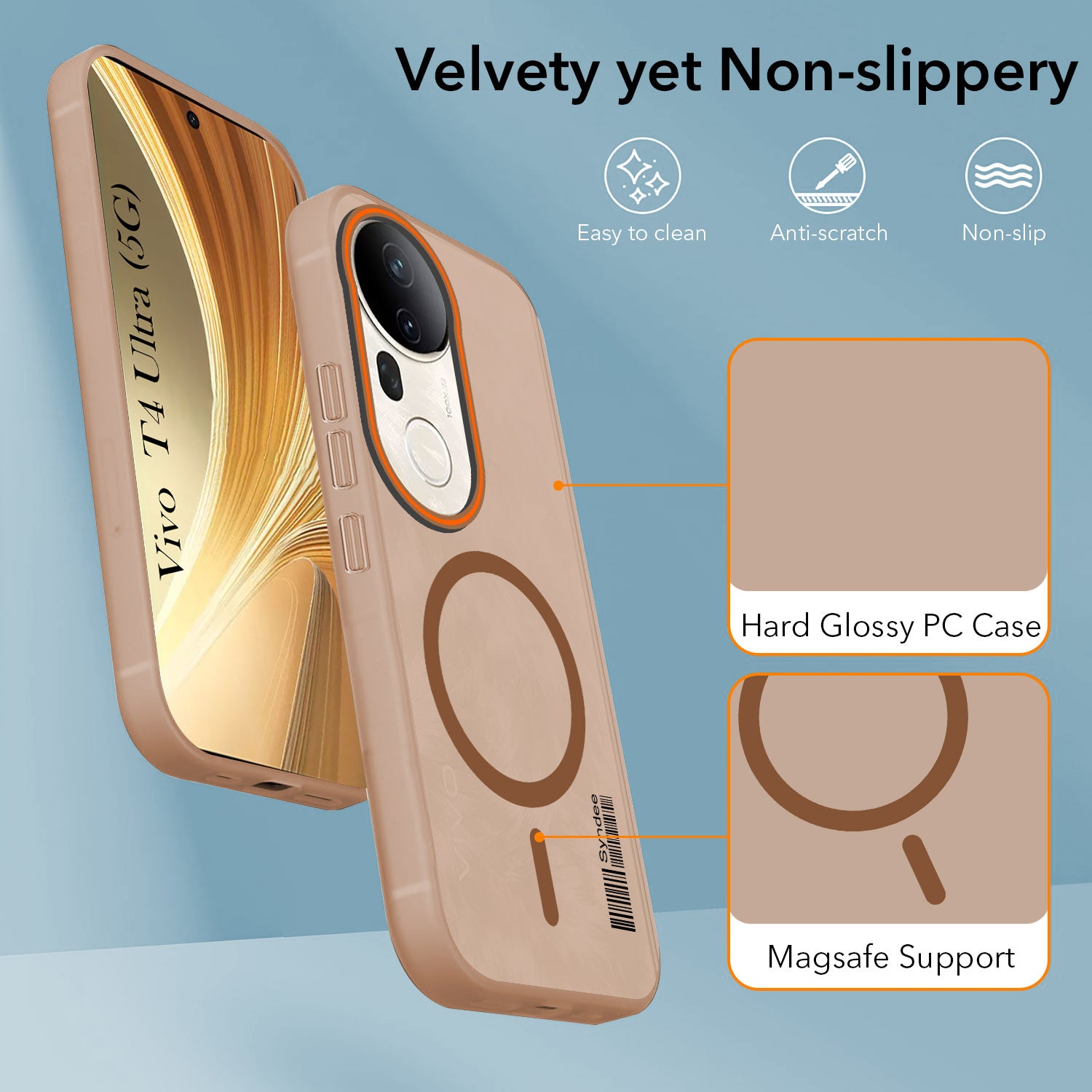 For Vivo T4 Ultra Back Cover Case (Soft Touch | Camera Bump Protection | MagSafe Compatible | Matte Finish)