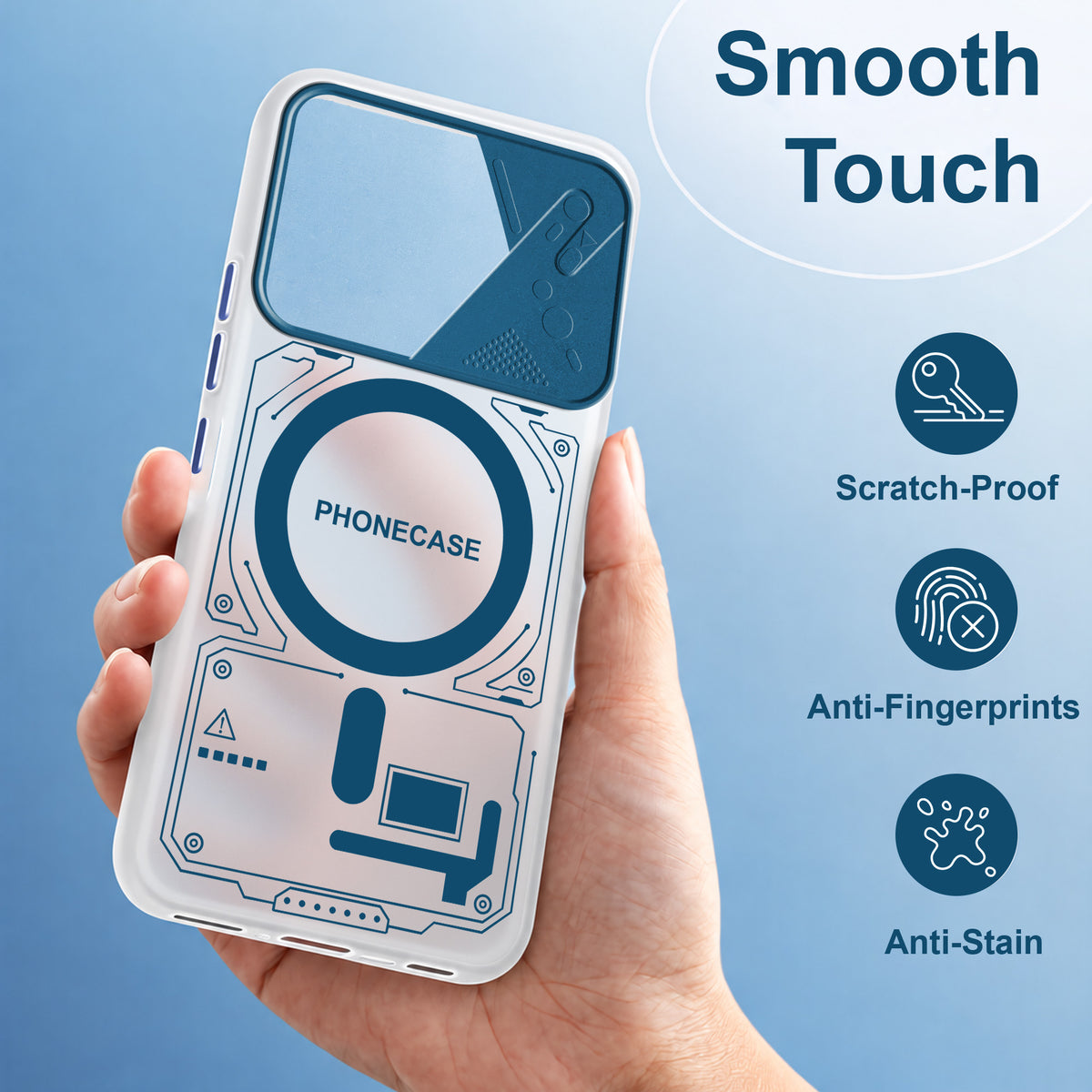 For Oppo Reno 16 Metallic Back Cover Case (Metallic Camera Protection & Buttons | Translucent Milky Shade | Hard Polycarbonate)