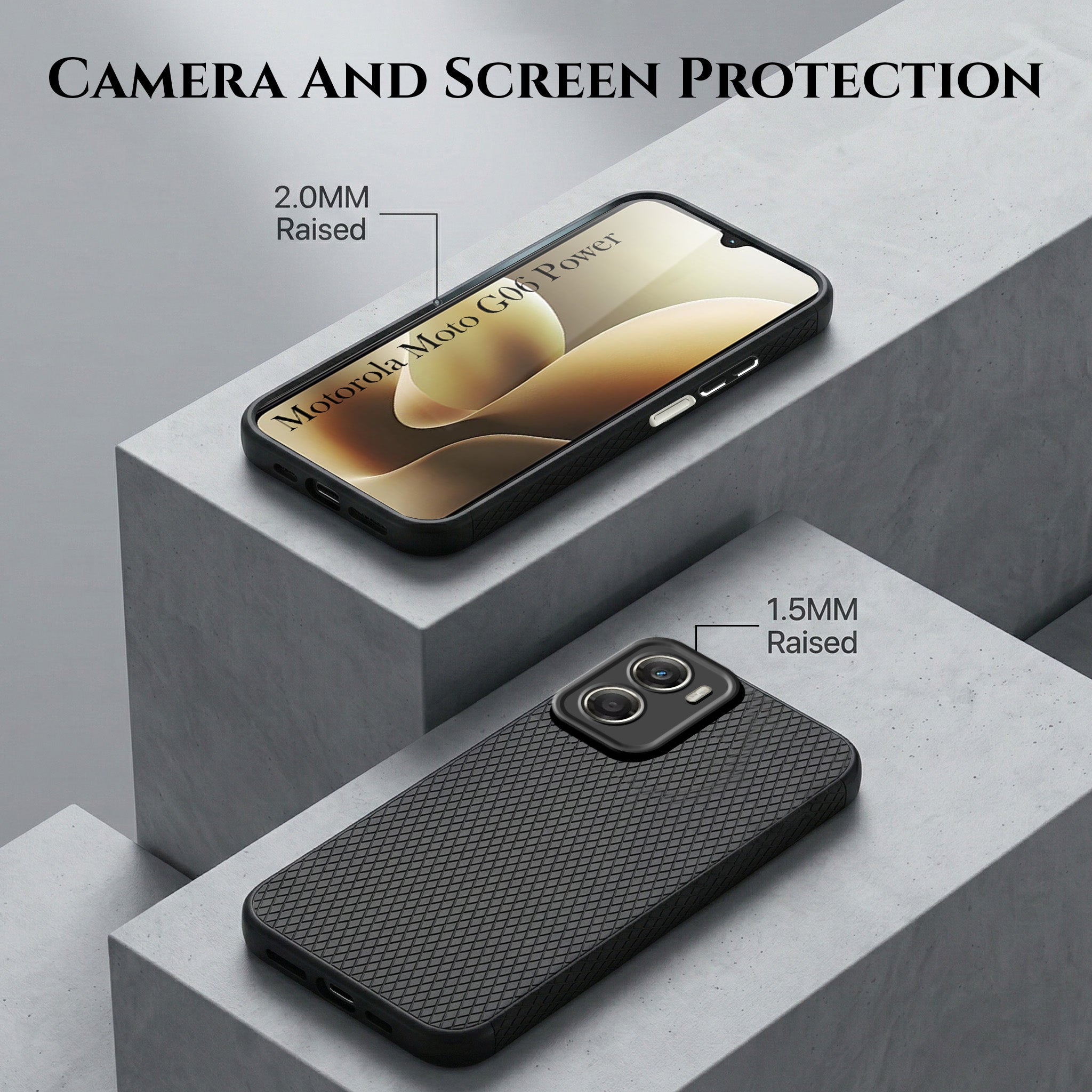 For Motorola Moto G06 Power Combo with Back Cover and 9H Tempered Glass (Liquid Silicone | Camera Protection | Oleophobic Coating Screen Glass)