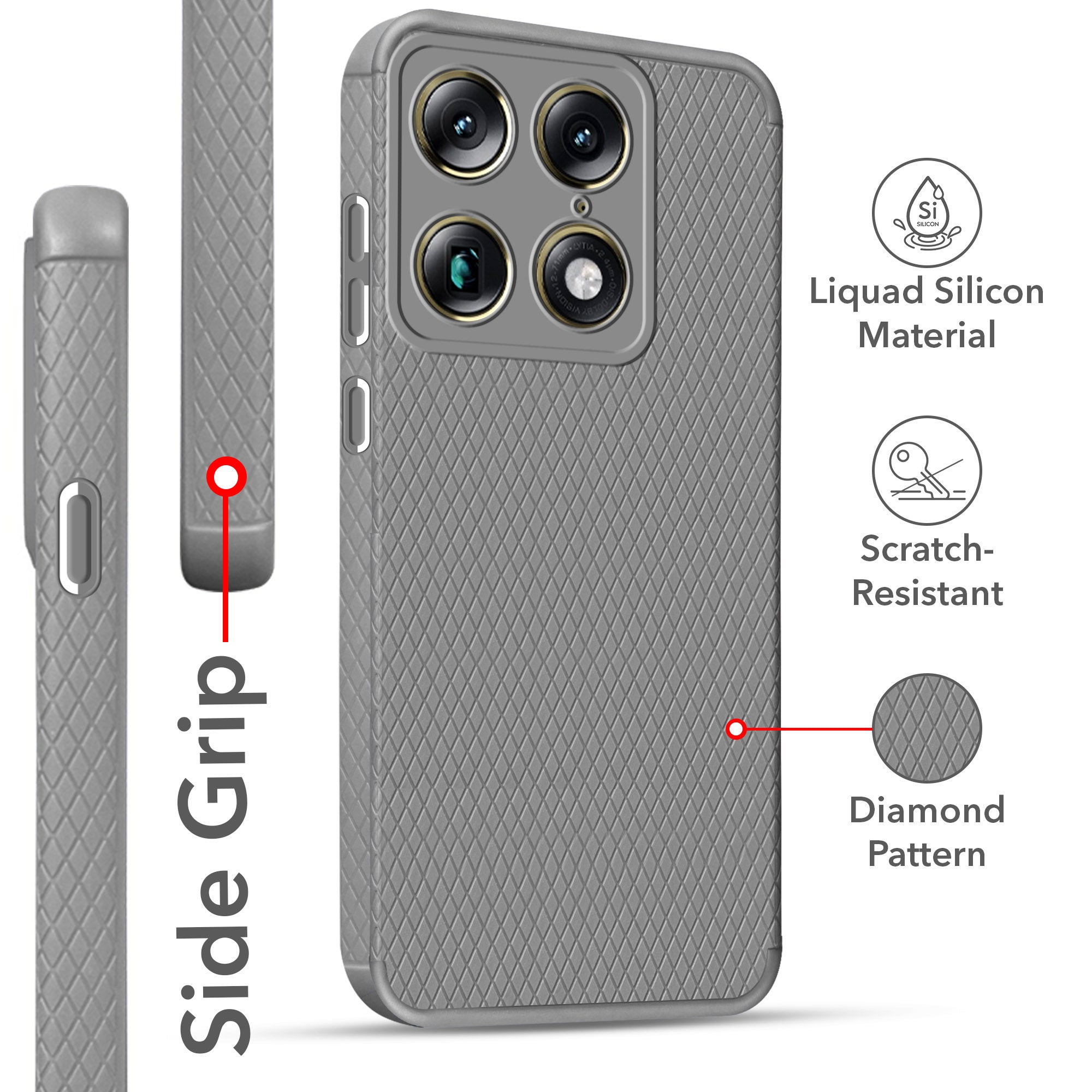 For Motorola Moto Signature 5G Back Cover Case Liquid Silicone (Camera Protection | Side Grip Texture | Soft and Flexible)
