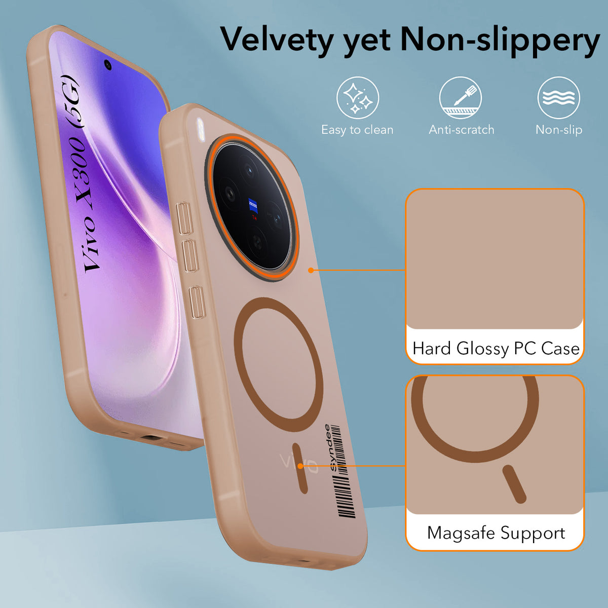 For Vivo X300 5G Back Cover Case (Soft Touch | Camera Bump Protection | MagSafe Compatible | Matte Finish)