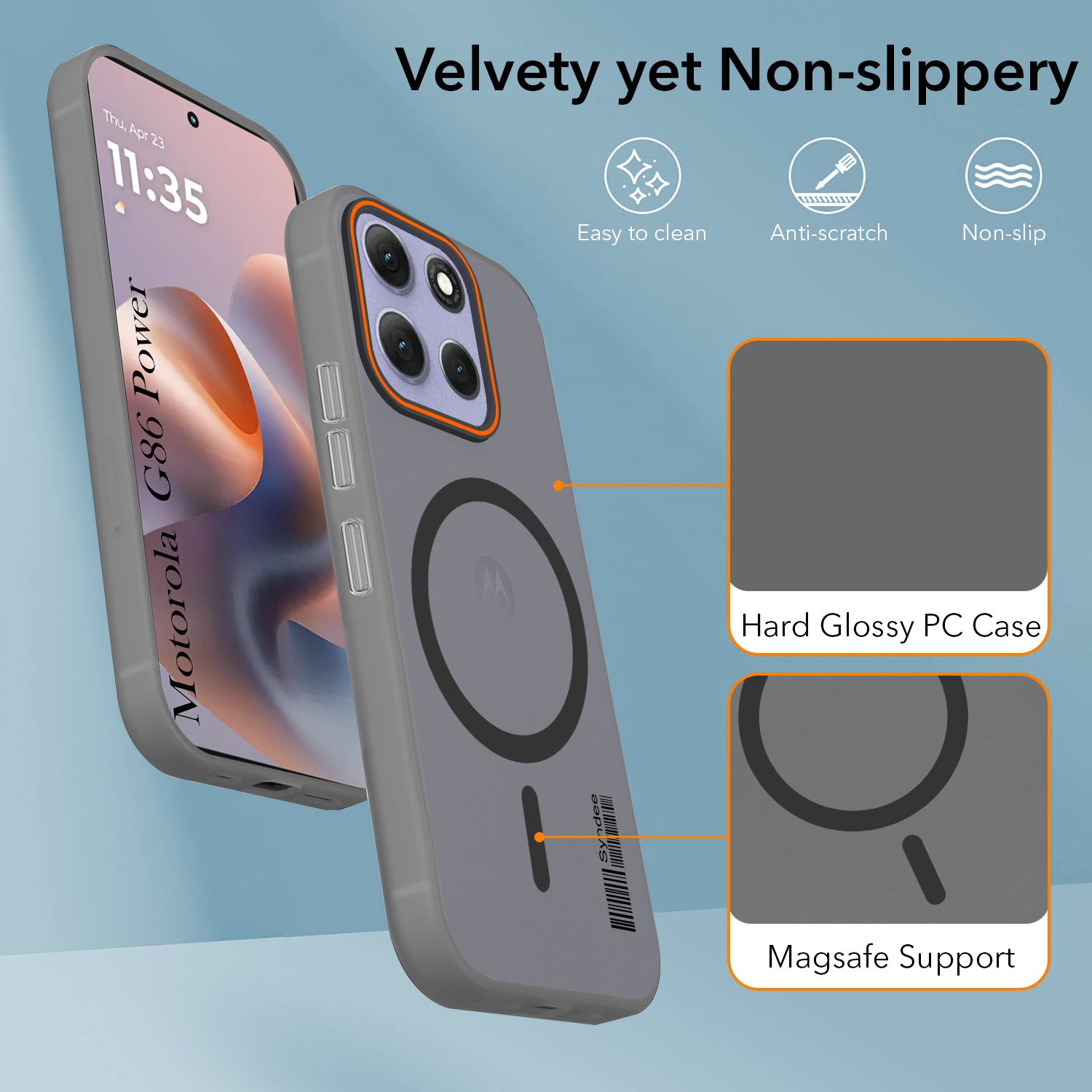 For Motorola Moto G86 Power Back Cover Case (Soft Touch | Camera Bump Protection | MagSafe Compatible | Matte Finish)