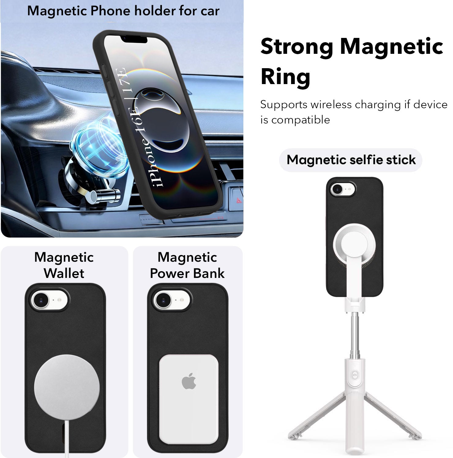 For Apple iPhone 16e | Apple iPhone 17e Back Cover Case Leather Finish (MagSafe Compatible Wireless Charging | Soft Touch | Camera Bump Protection)