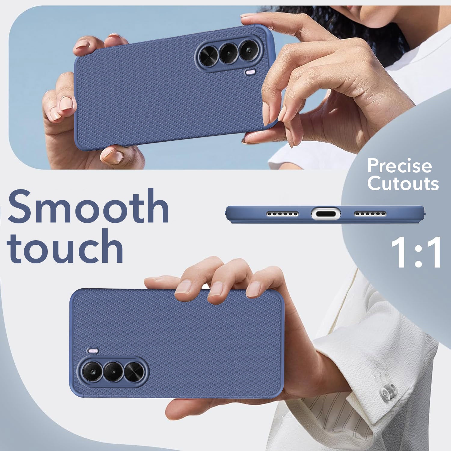 For Realme P4x Back Cover Case Liquid Silicone (Camera Protection | Side Grip Texture | Soft and Flexible)