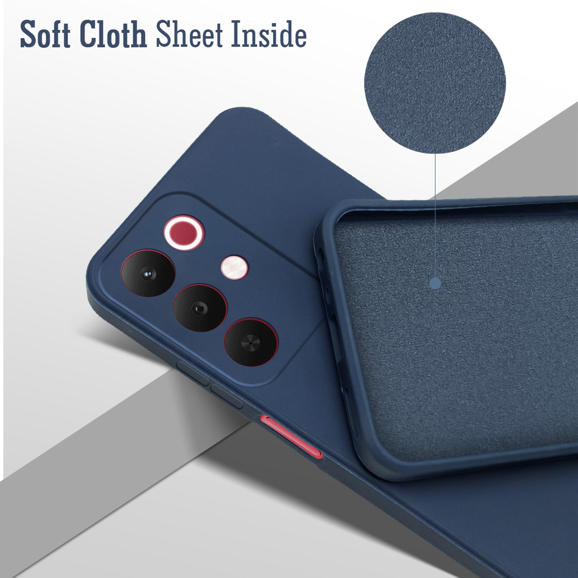 For Realme 15X Back Cover Case (Matte Finish Silicone with Inside Fiber cloth)