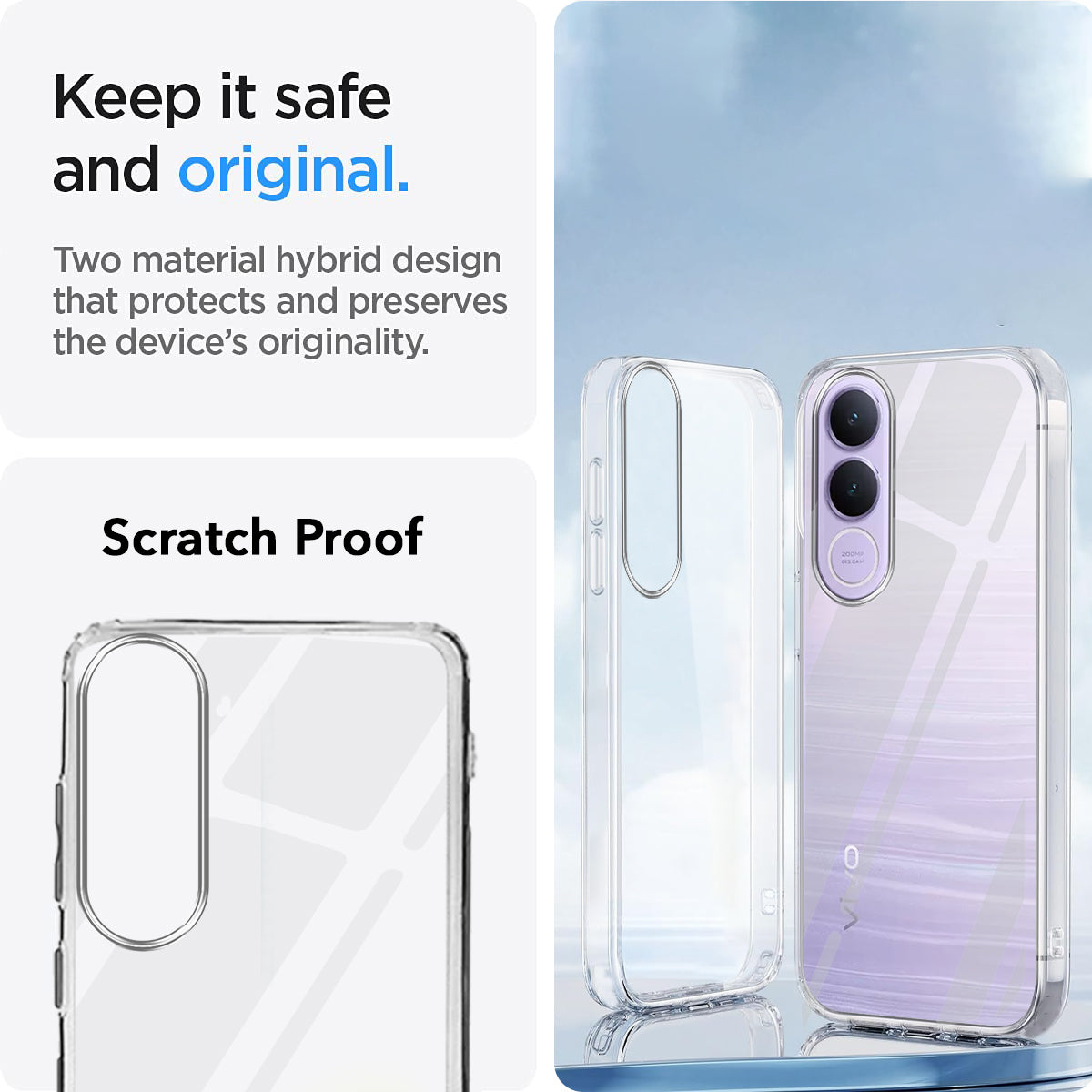 For Vivo V70 FE 5G Back Cover Case Silicone (Clear Shockproof Case with Camera Protection | Soft and Flexible | Transparent)