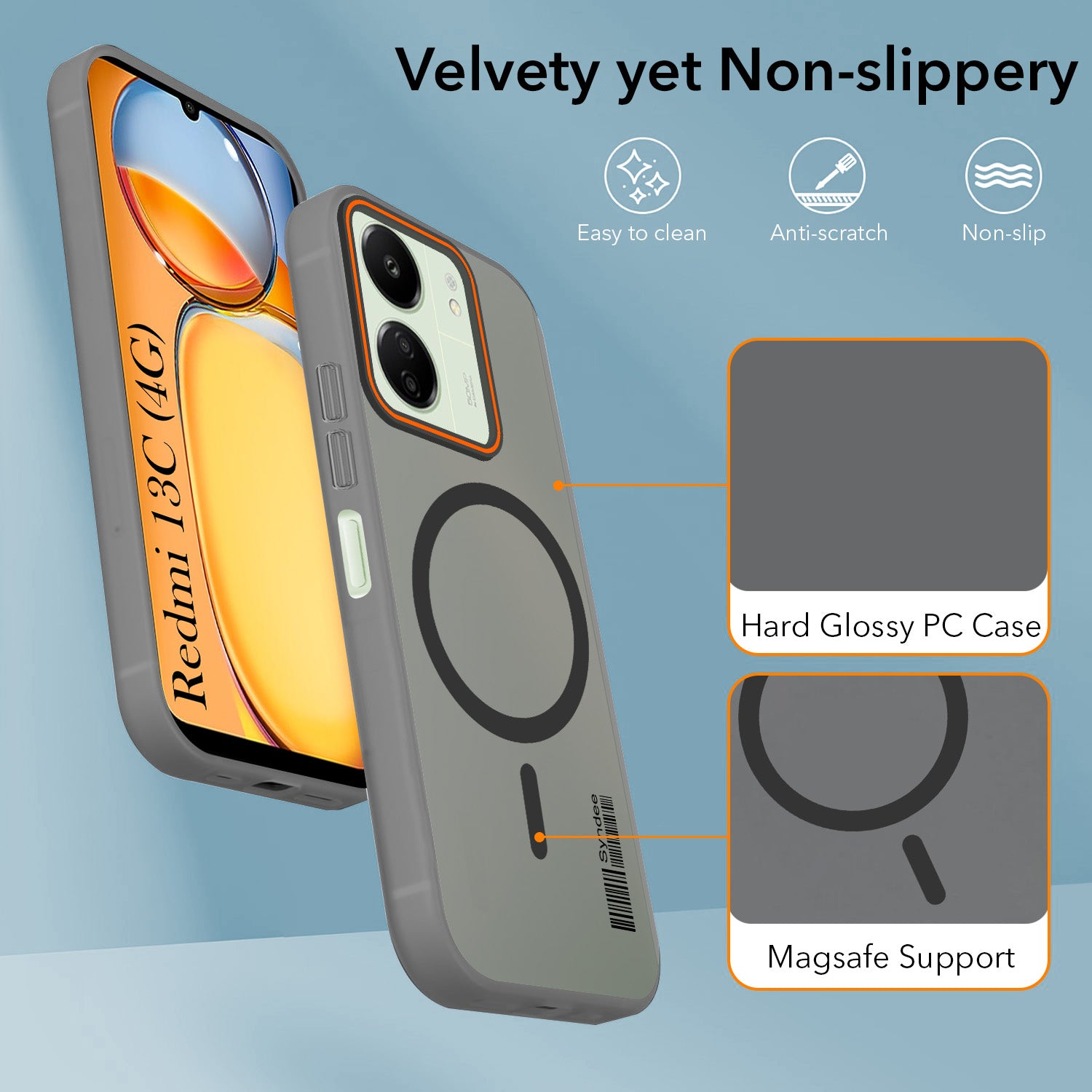 For Xiaomi Redmi 13C 4G Back Cover Case (Soft Touch | Camera Bump Protection | MagSafe Compatible | Matte Finish)