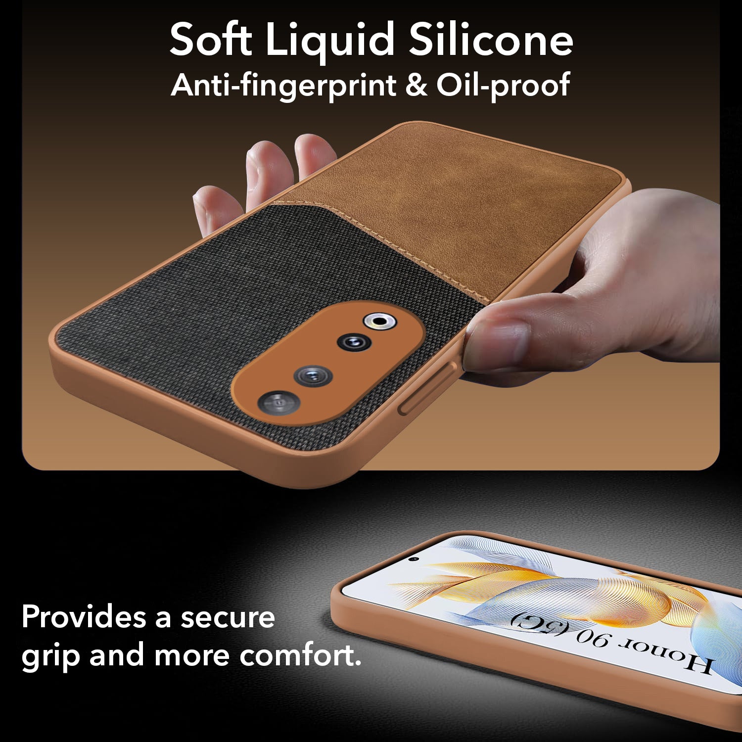 For Honor 90 5G Back Cover Case (Dual PU Leather Stitch | Professional Minimalist | Soft and Flexible)