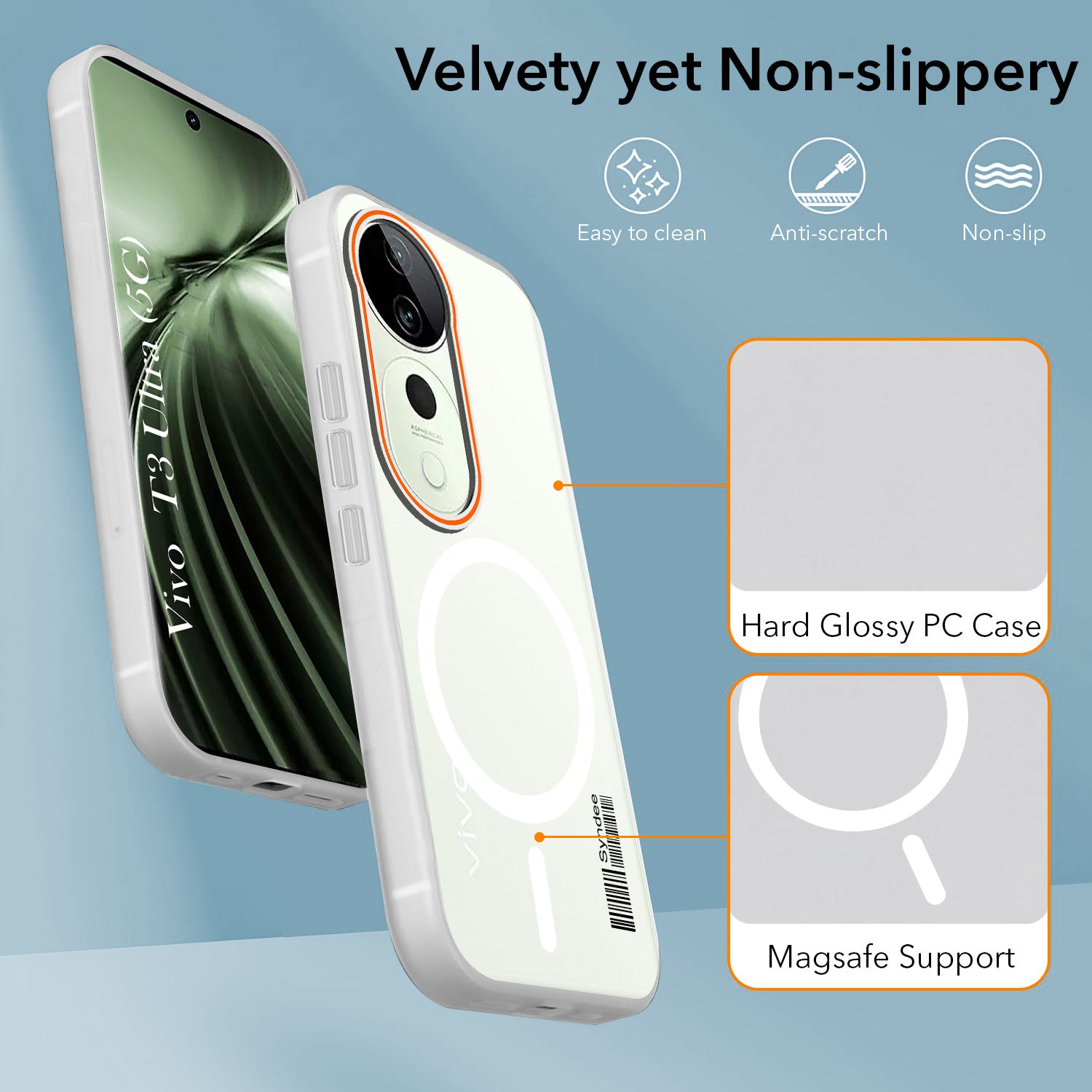 For Vivo T3 Ultra Back Cover Case (Soft Touch | Camera Bump Protection | MagSafe Compatible | Matte Finish)