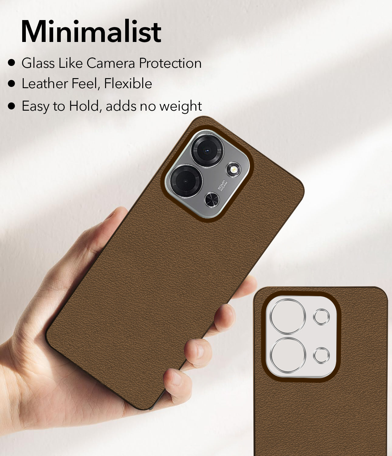For Poco C85 5G Back Cover Case Silicone (Glass Like Camera Protection | Leather Feel | Minimalist Professional Grip)