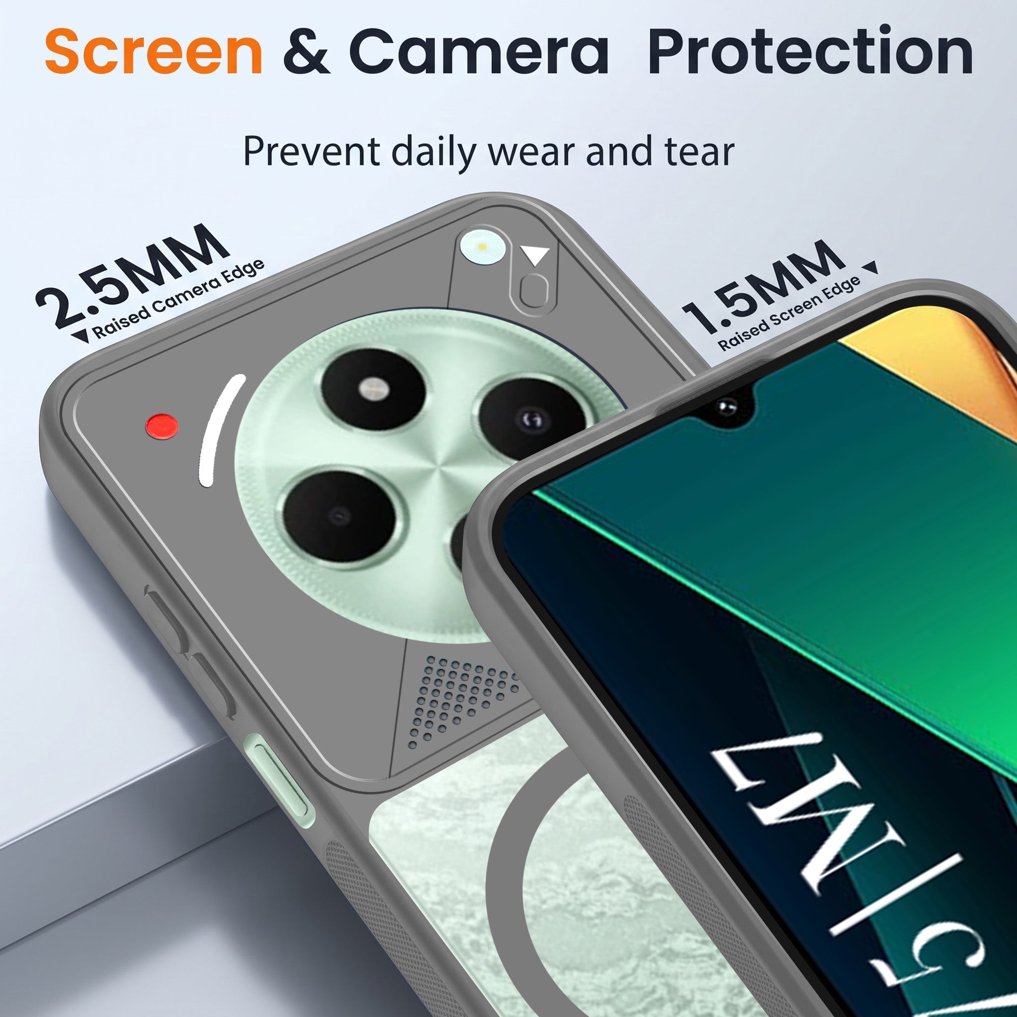 For Poco C75 | Poco M7 Back Cover Case Lifetime Anti-Yellow Clear (Camera Protection | Side Grip | Wireless MagSafe Compatible)