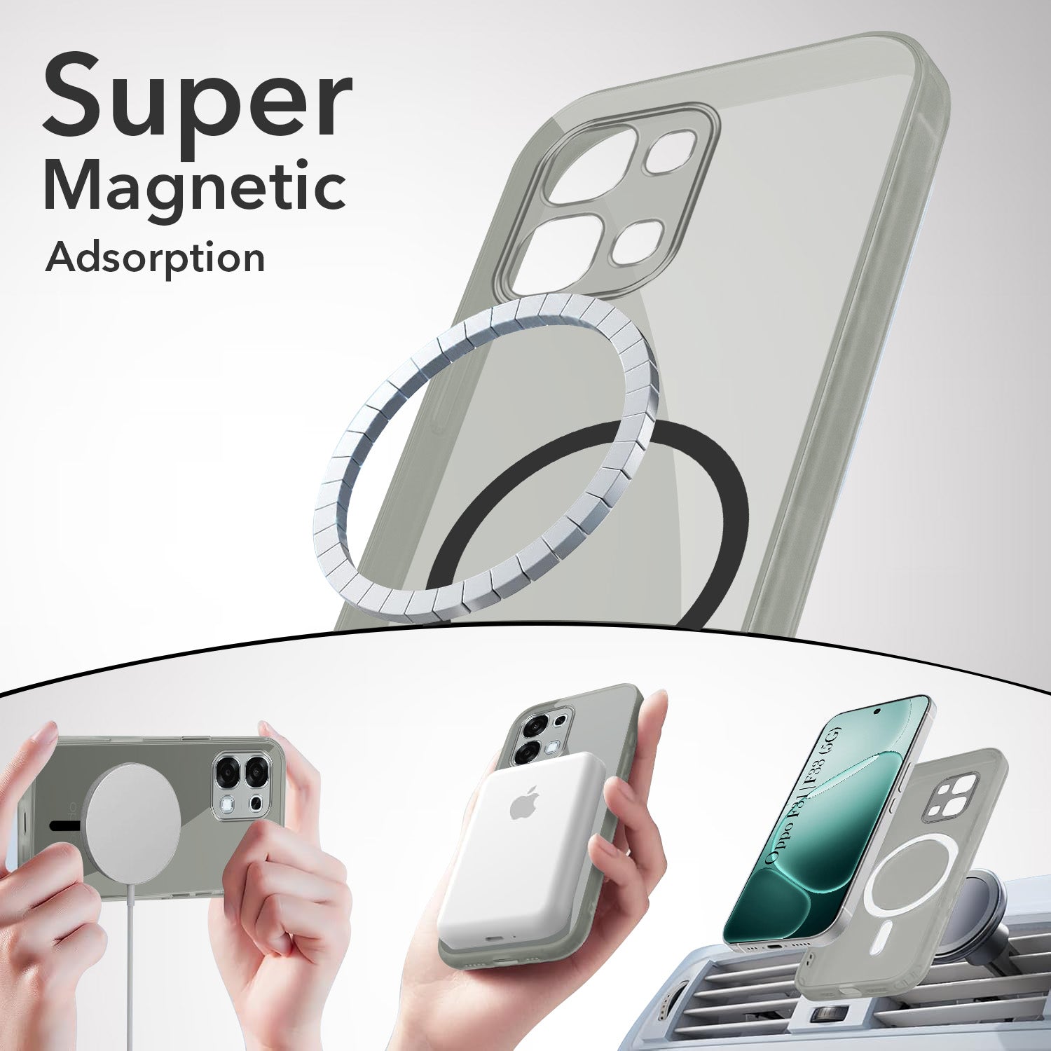For Oppo F31 5G | Oppo F33 5G Back Cover Case Lifetime Anti-Yellow MagSafe Compatible Clear (Sleek Hard Crystal | Shockproof and Camera Protection)