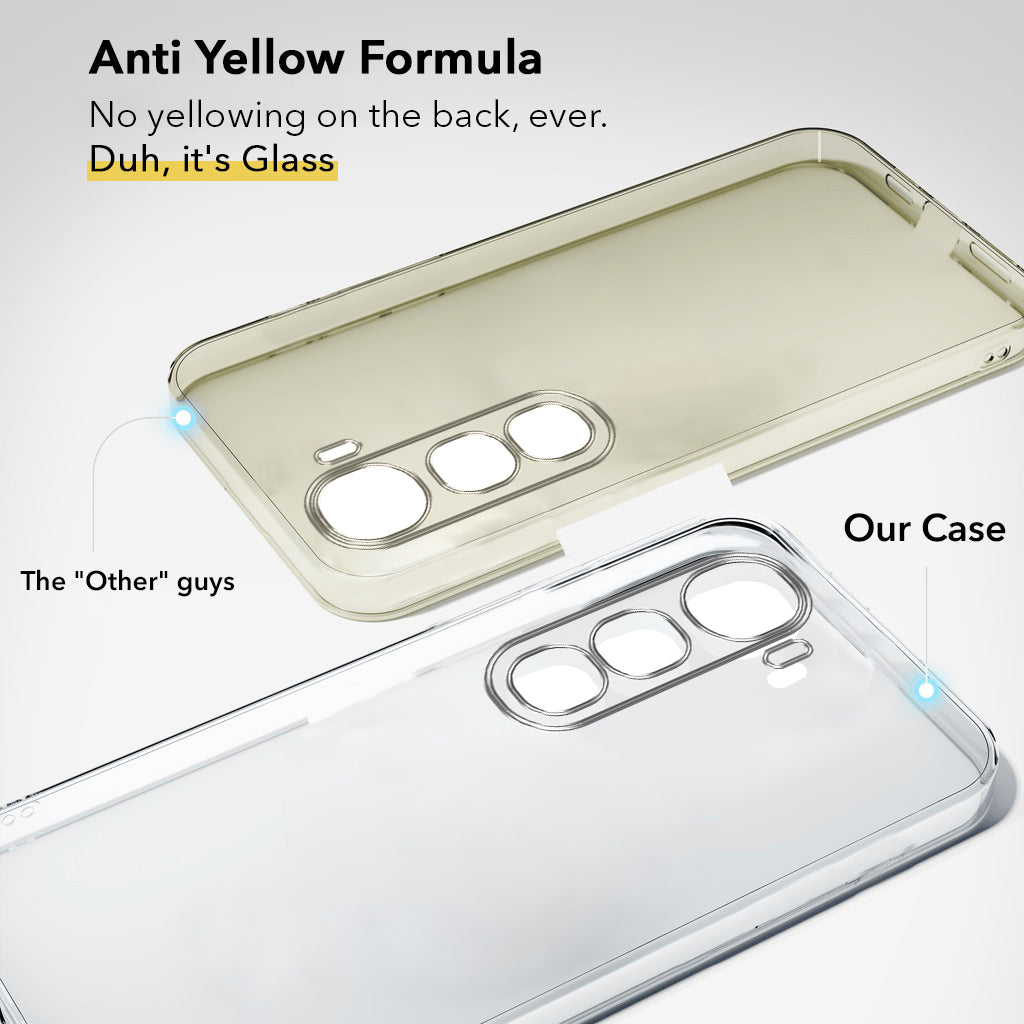 For Vivo Y400 Pro Back Cover Case Lifetime Anti-Yellow Clear (Sleek Hard Crystal | Shockproof and Camera Protection)