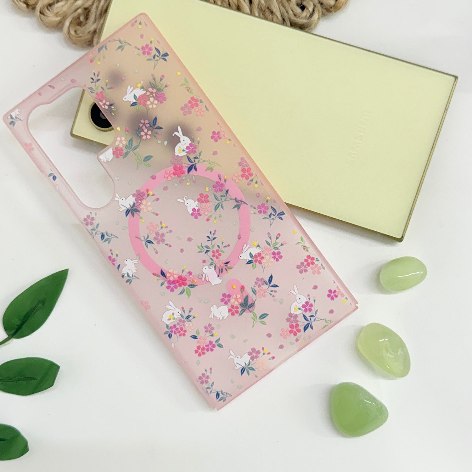 For Samsung Galaxy S23 Ultra Back Cover Case (Cute Floral Design | Flower Print for Girls | MagSafe Compatible Wireless Charging)